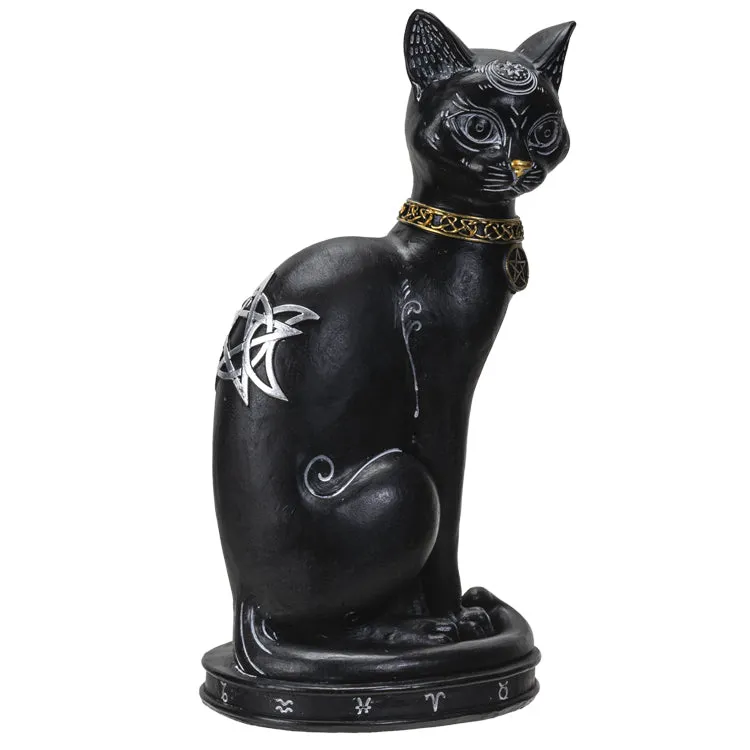 11.8" Black Cat Statue