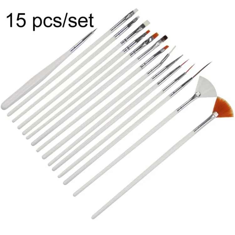 15 PCS/Set Nail Art Tools Brushes for Manicure Rhinestones Nails Decorations Nail Nrush Kit Painting Fingernail Tool Pen Kit