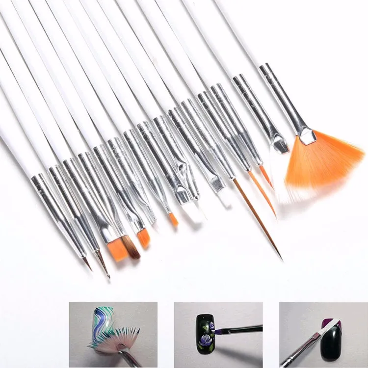 15 PCS/Set Nail Art Tools Brushes for Manicure Rhinestones Nails Decorations Nail Nrush Kit Painting Fingernail Tool Pen Kit