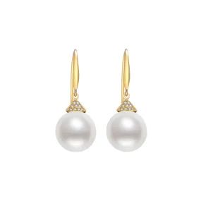 18K Solid Gold Edison Pearl Earrings KE00078