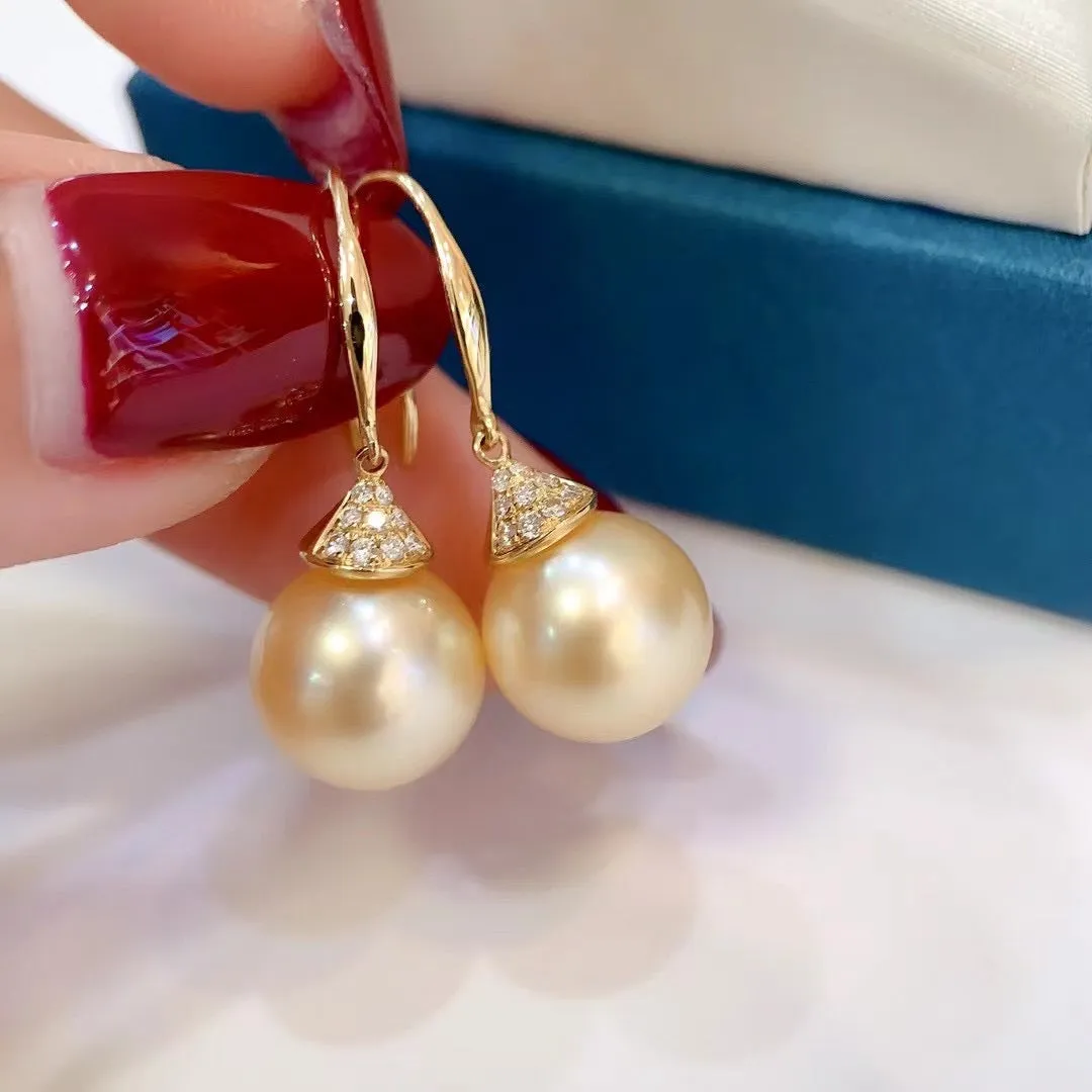 18K Solid Gold Edison Pearl Earrings KE00078