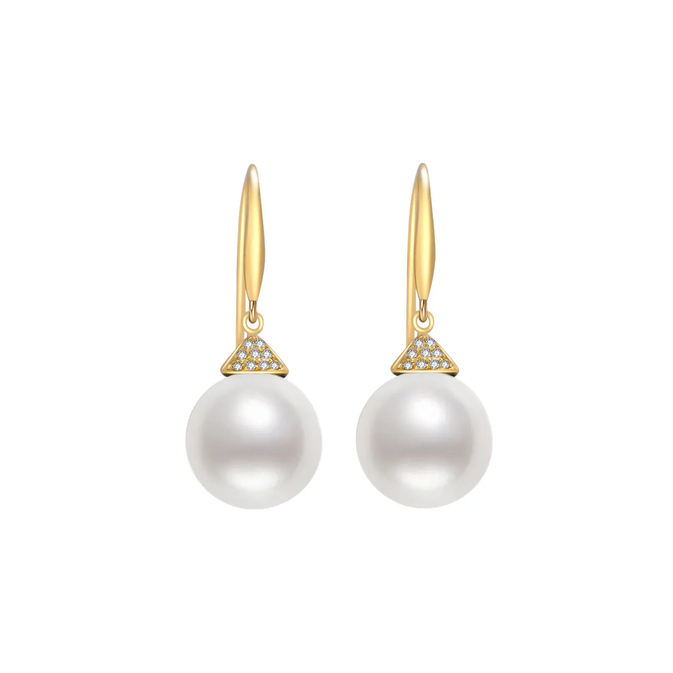 18K Solid Gold Edison Pearl Earrings KE00078