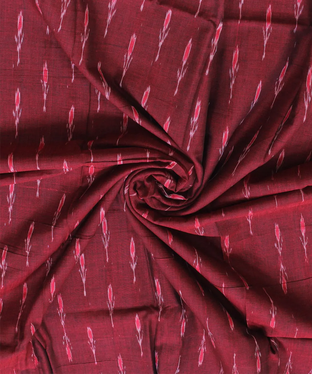 2.4 m maroon red handwoven cotton nuapatna dress material