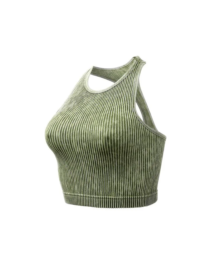 3 Pack Racer Back Textured Crop Tank Top