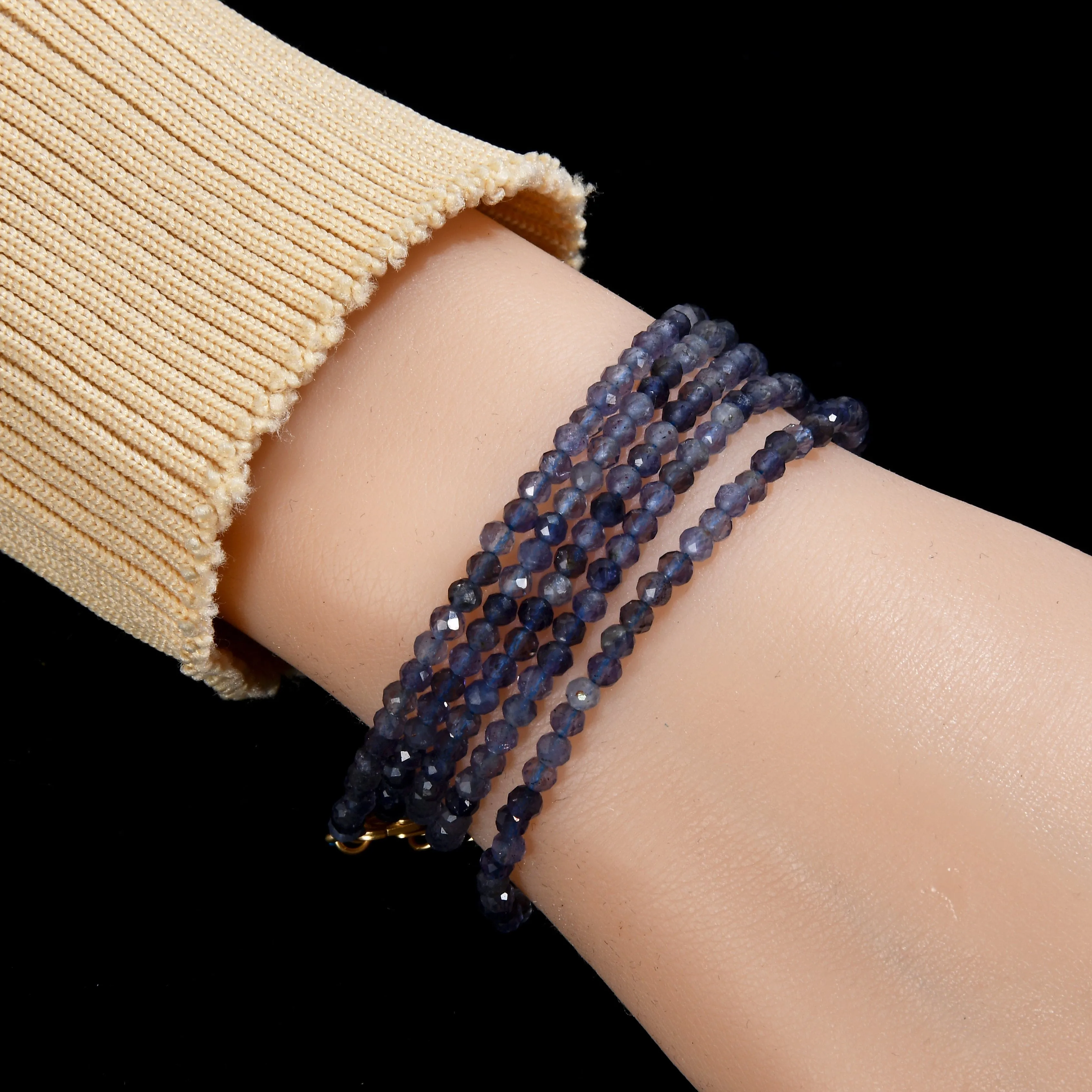 3mm Iolite Faceted 31 Necklace / Multi Wrap Bracelet