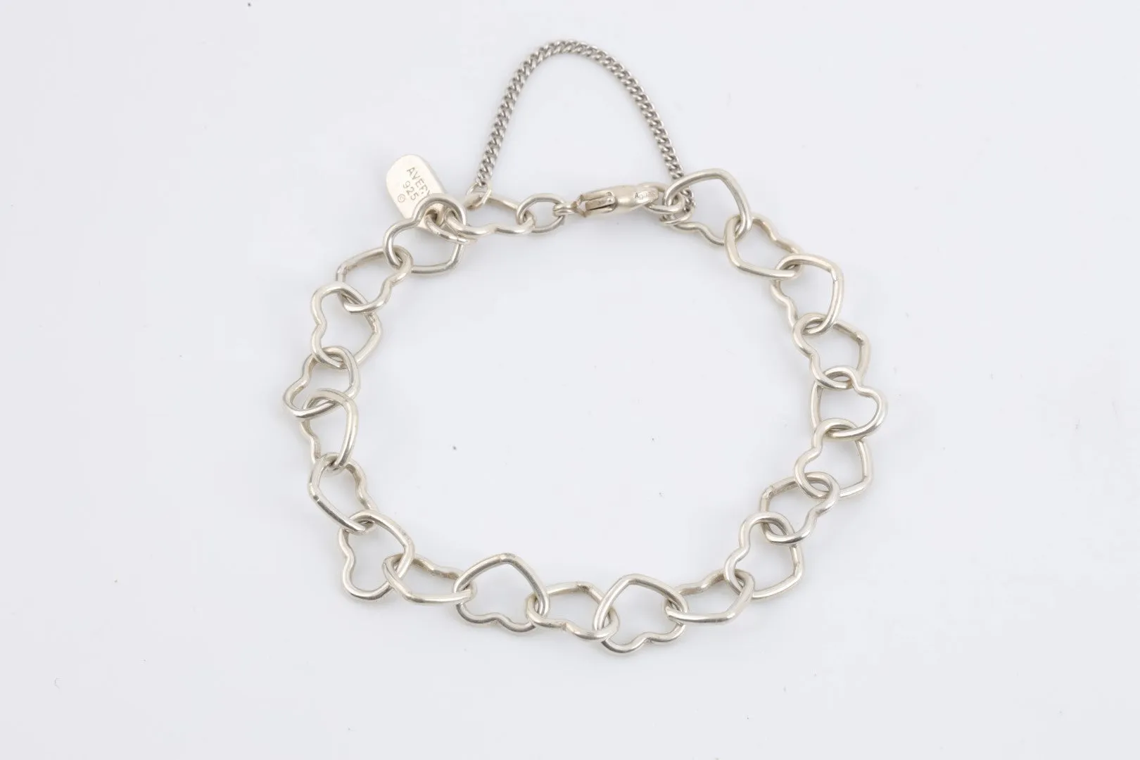 6.5" James Avery 925 Silver Connected Hearts Charm Bracelet (9.70g.)