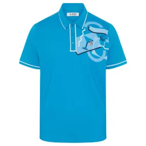 80s Mix Media Stretch Polo Jewel Blue - SU24