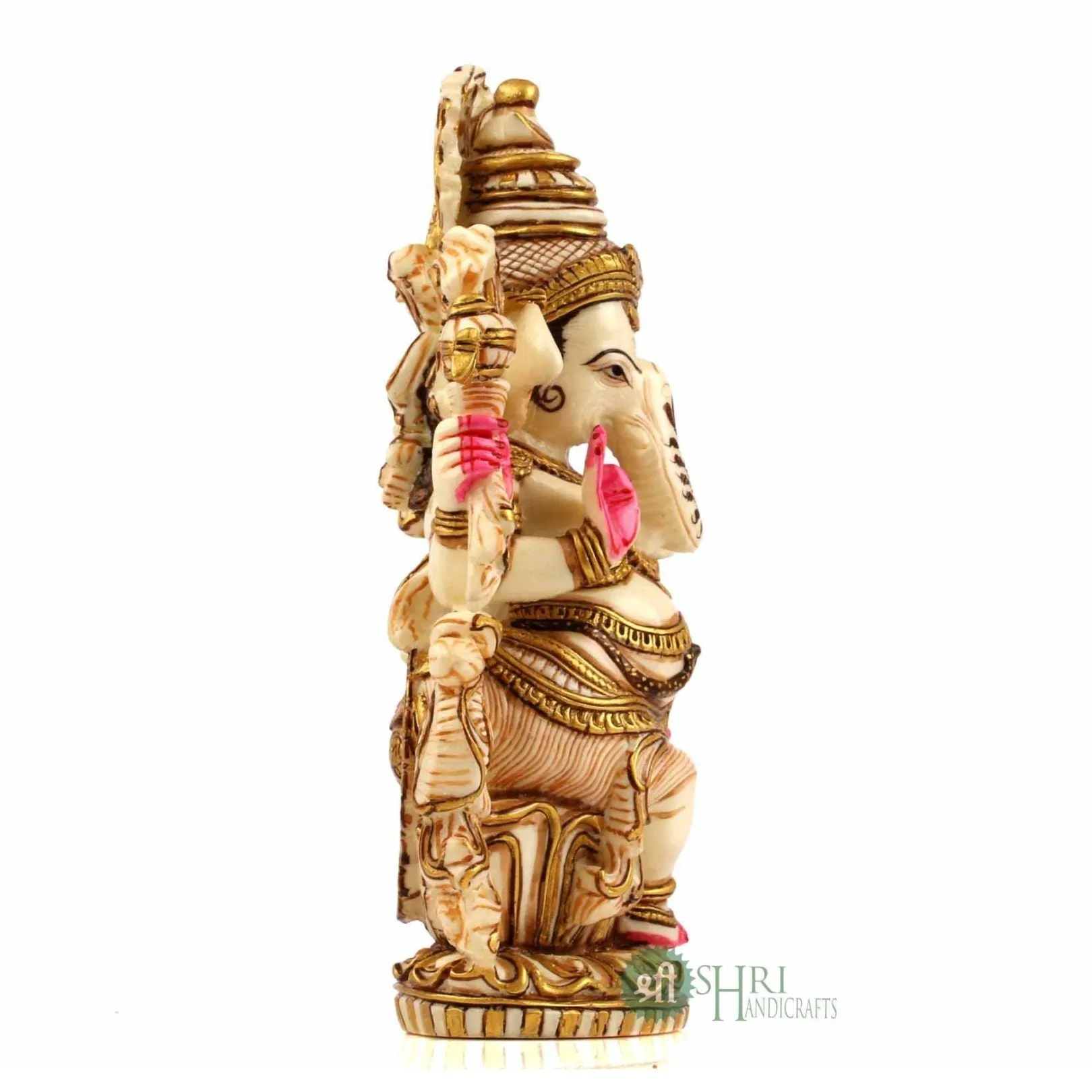 8" GANESHA SITTING GOLD PAINTING