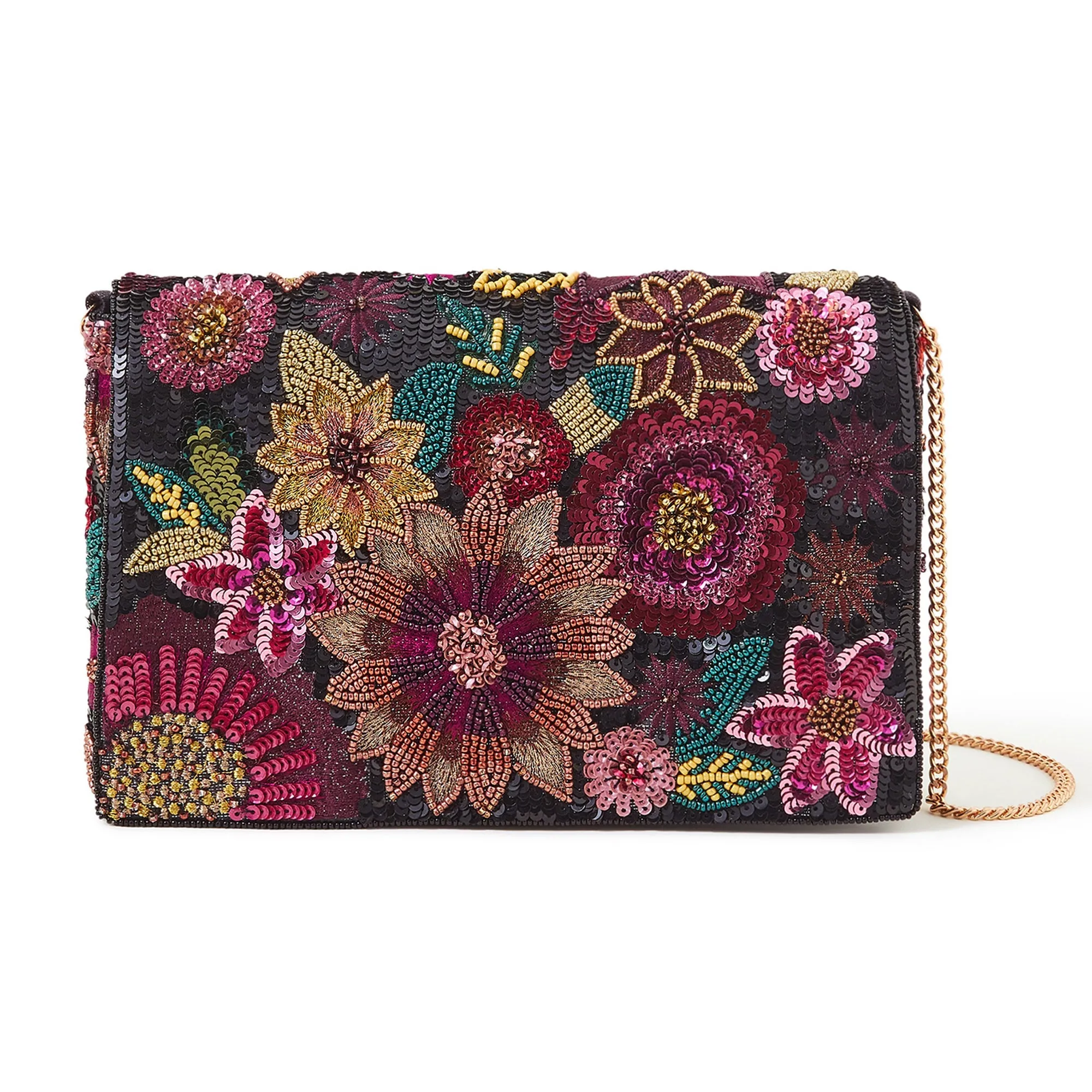 Accessorize London Women's Multi Floral Embellished Clutch