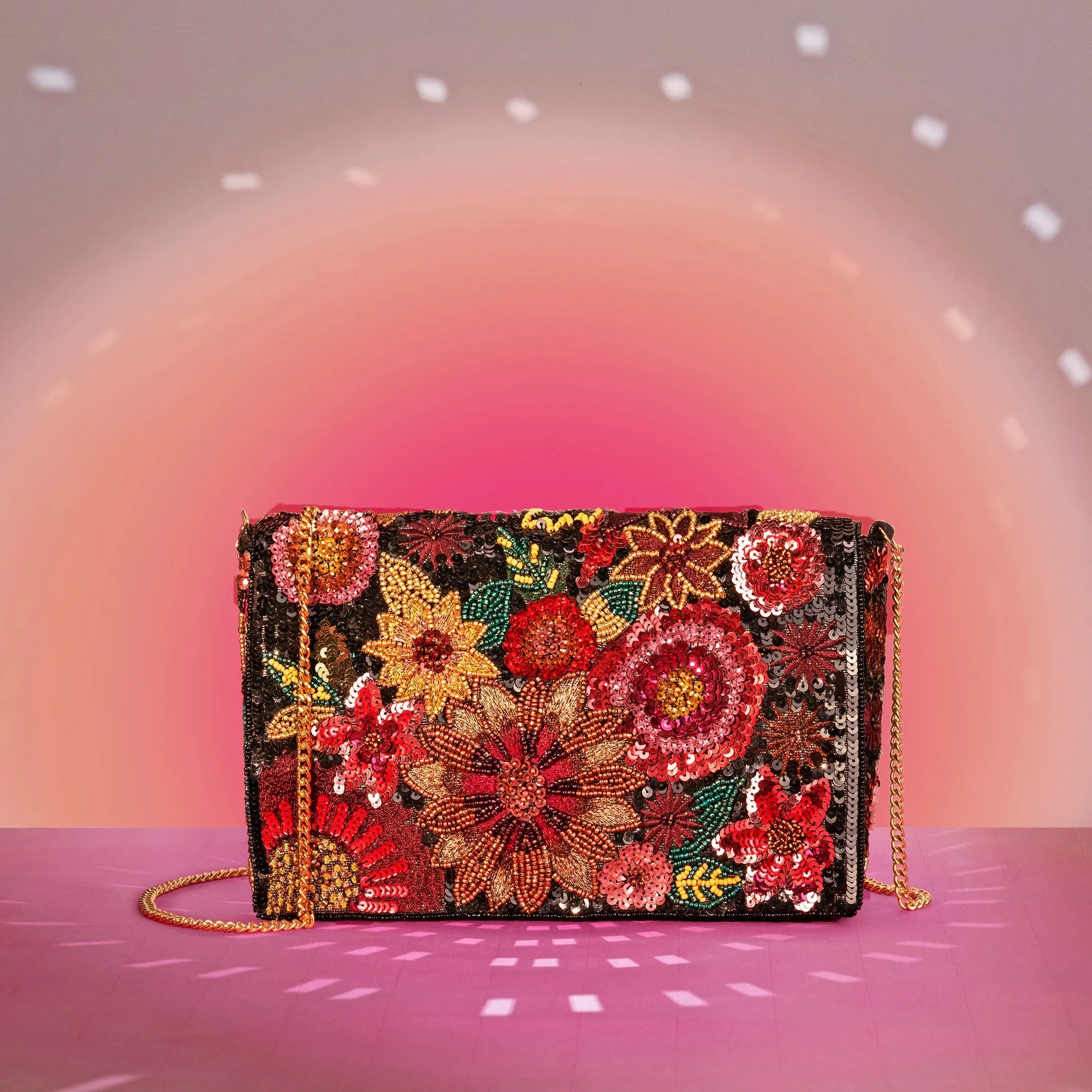 Accessorize London Women's Multi Floral Embellished Clutch