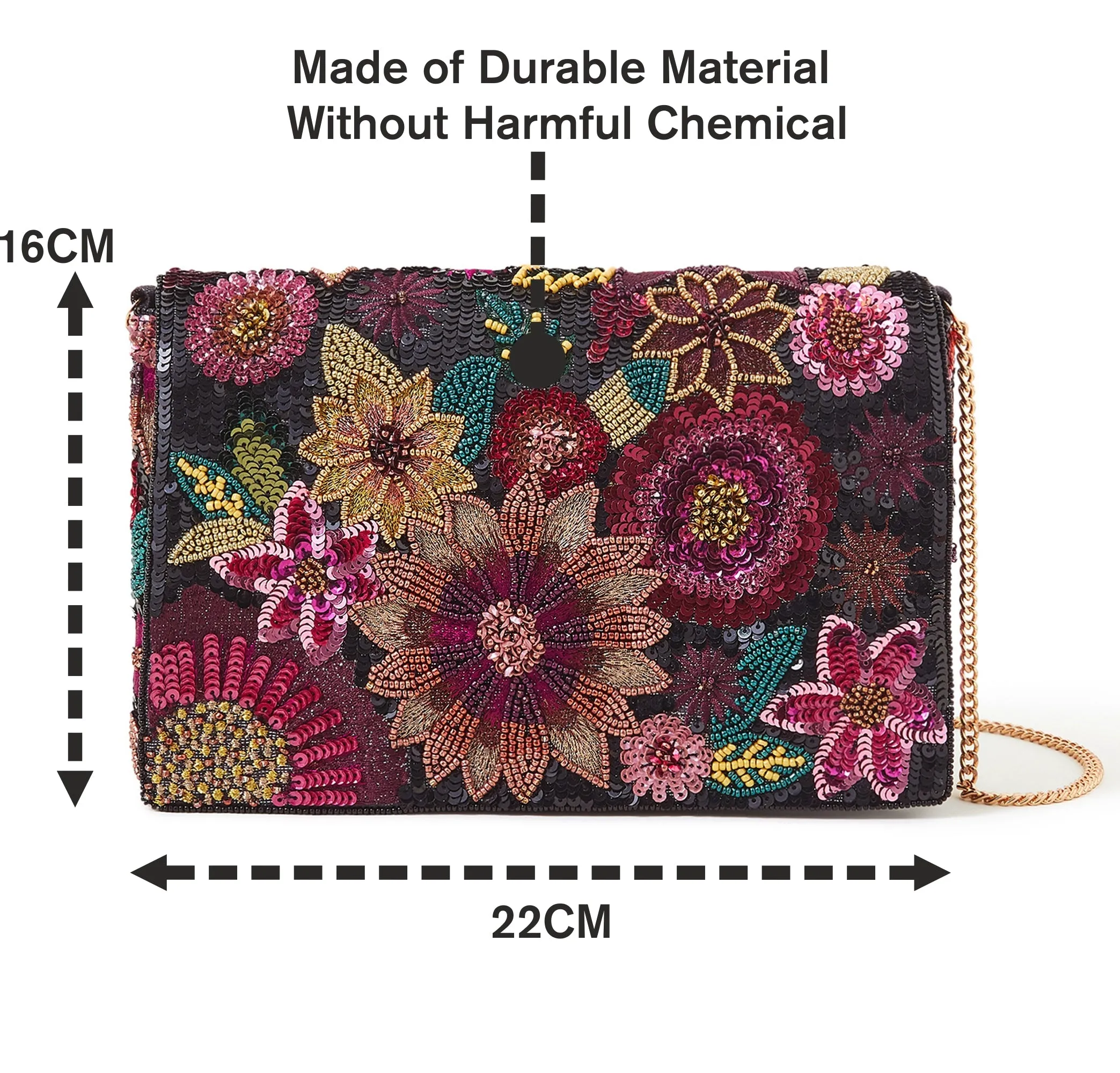 Accessorize London Women's Multi Floral Embellished Clutch