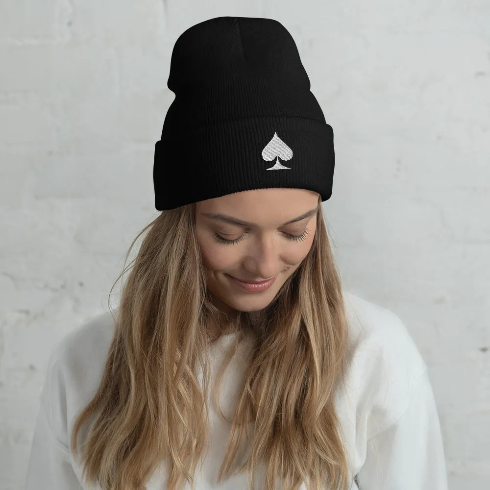 Ace of Spade Cuffed Beanie