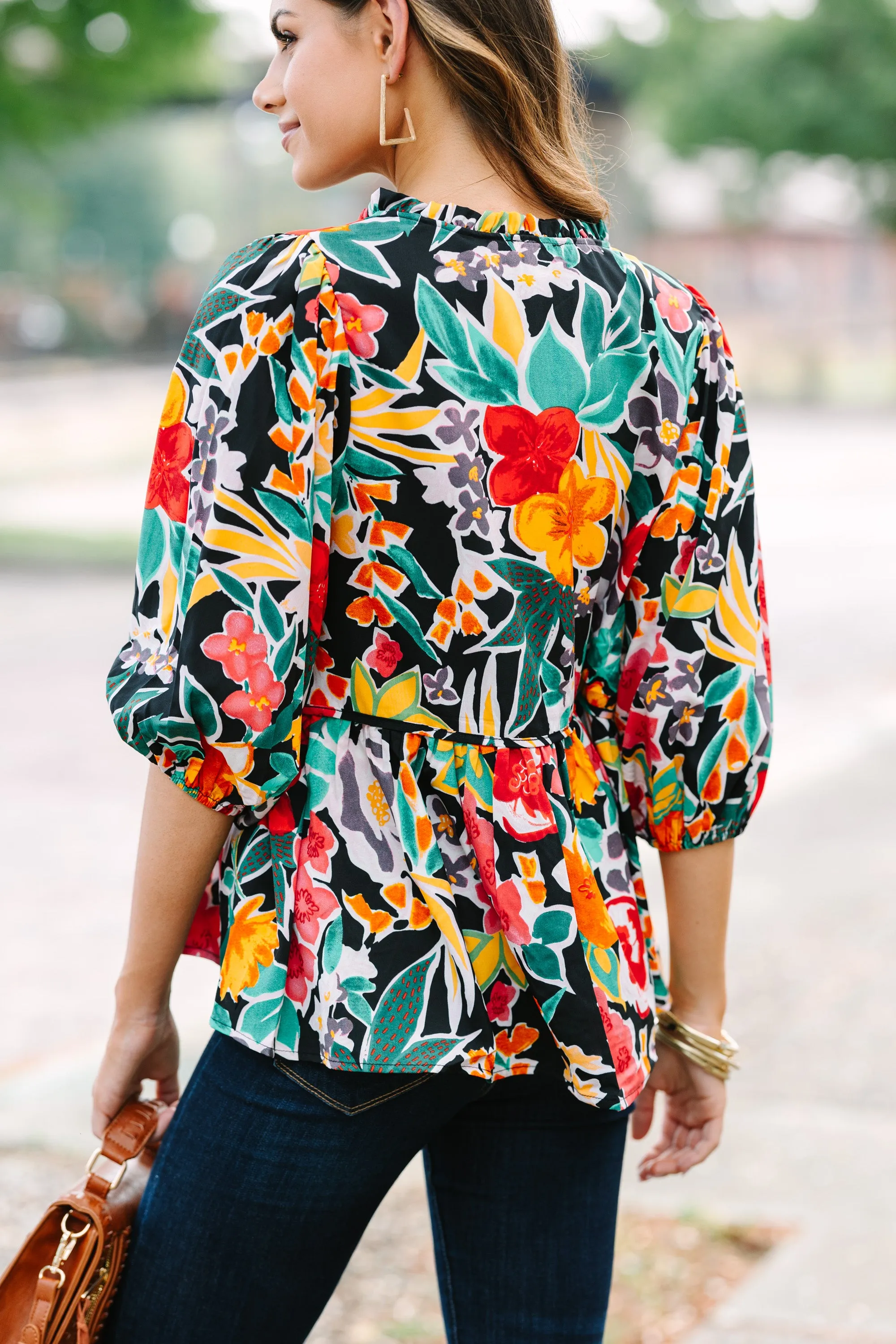 All On You Black Floral Blouse