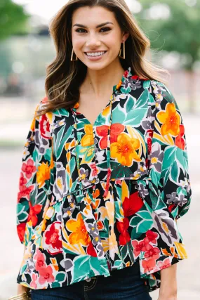 All On You Black Floral Blouse