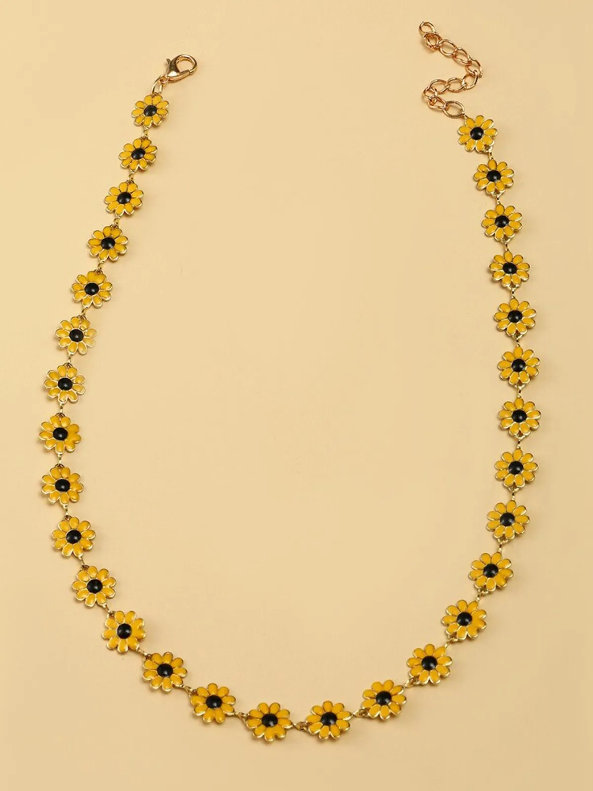 Always Sunny Here Enamel Sunflower Necklace