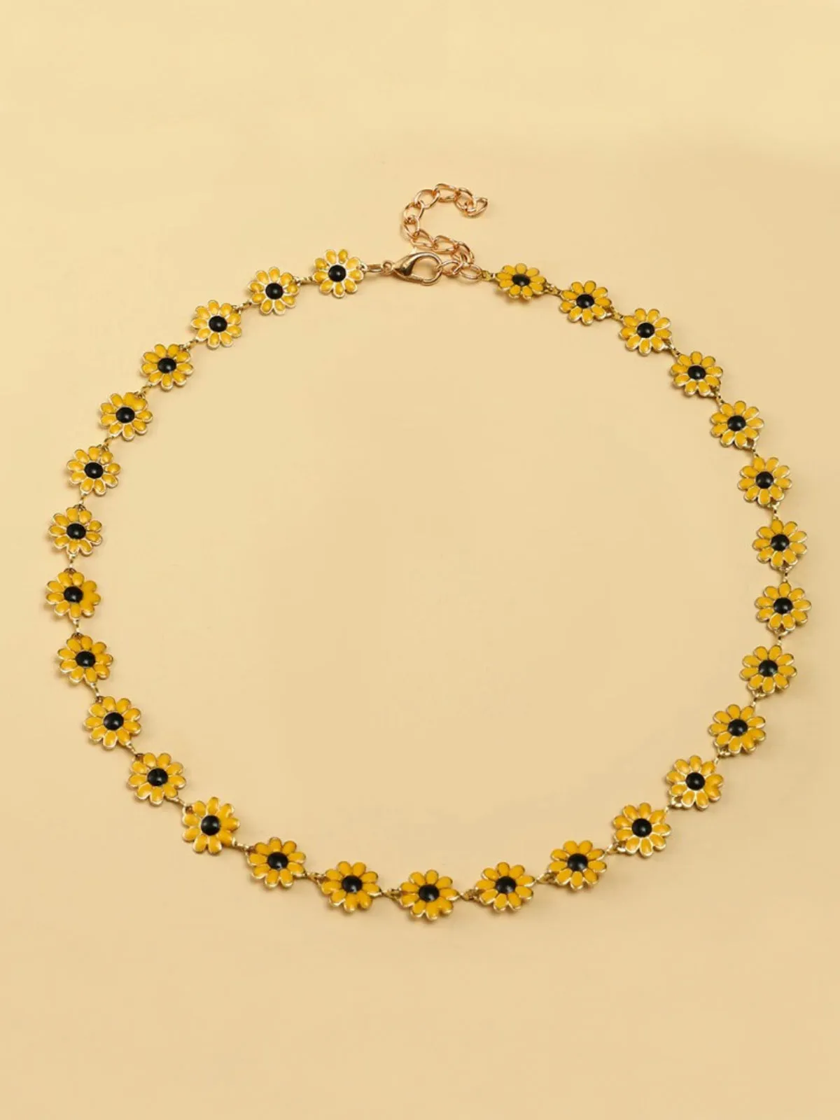 Always Sunny Here Enamel Sunflower Necklace