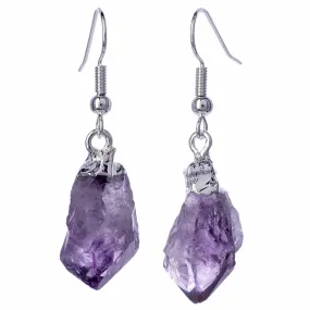 Amethyst Crystal Point Earrings