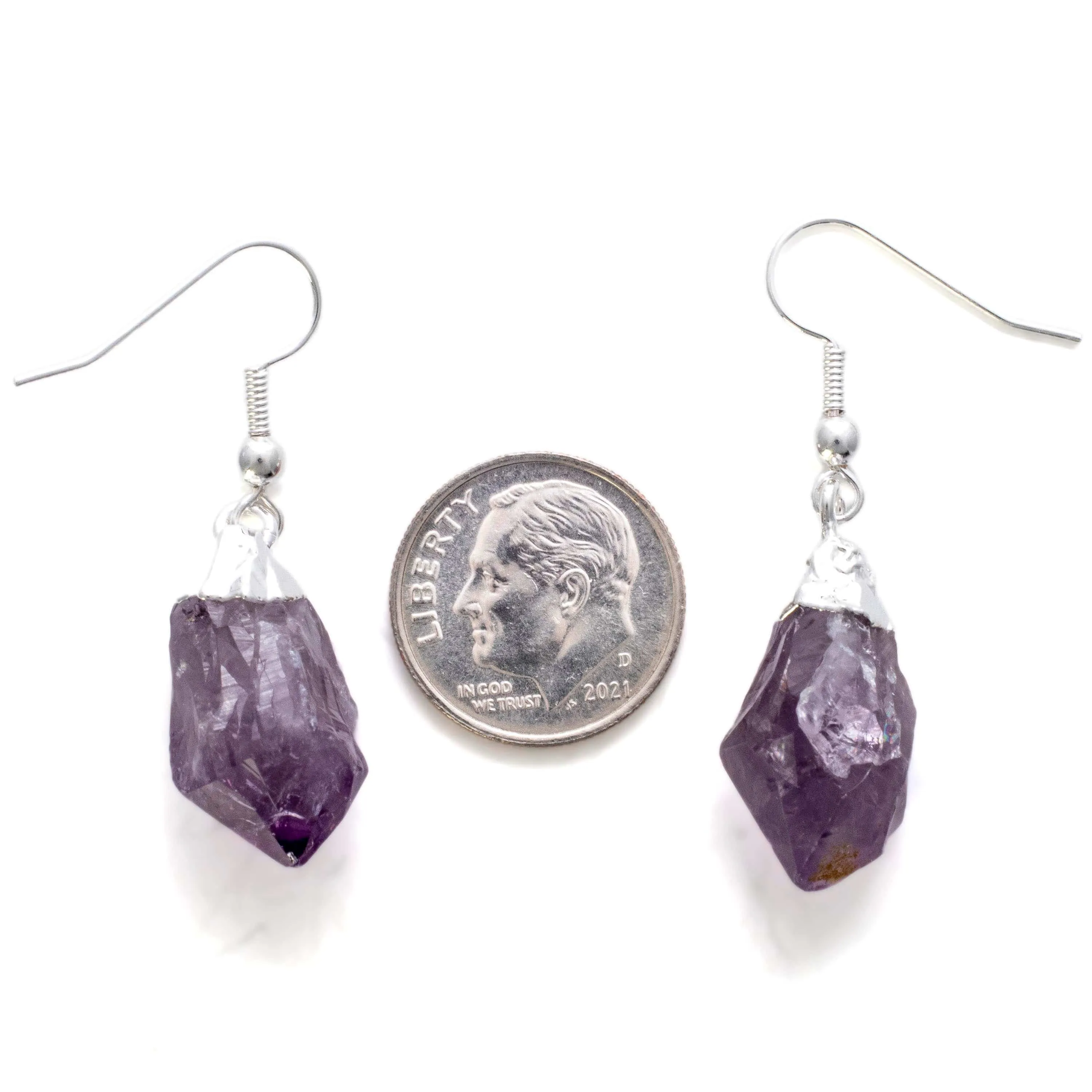 Amethyst Crystal Point Earrings