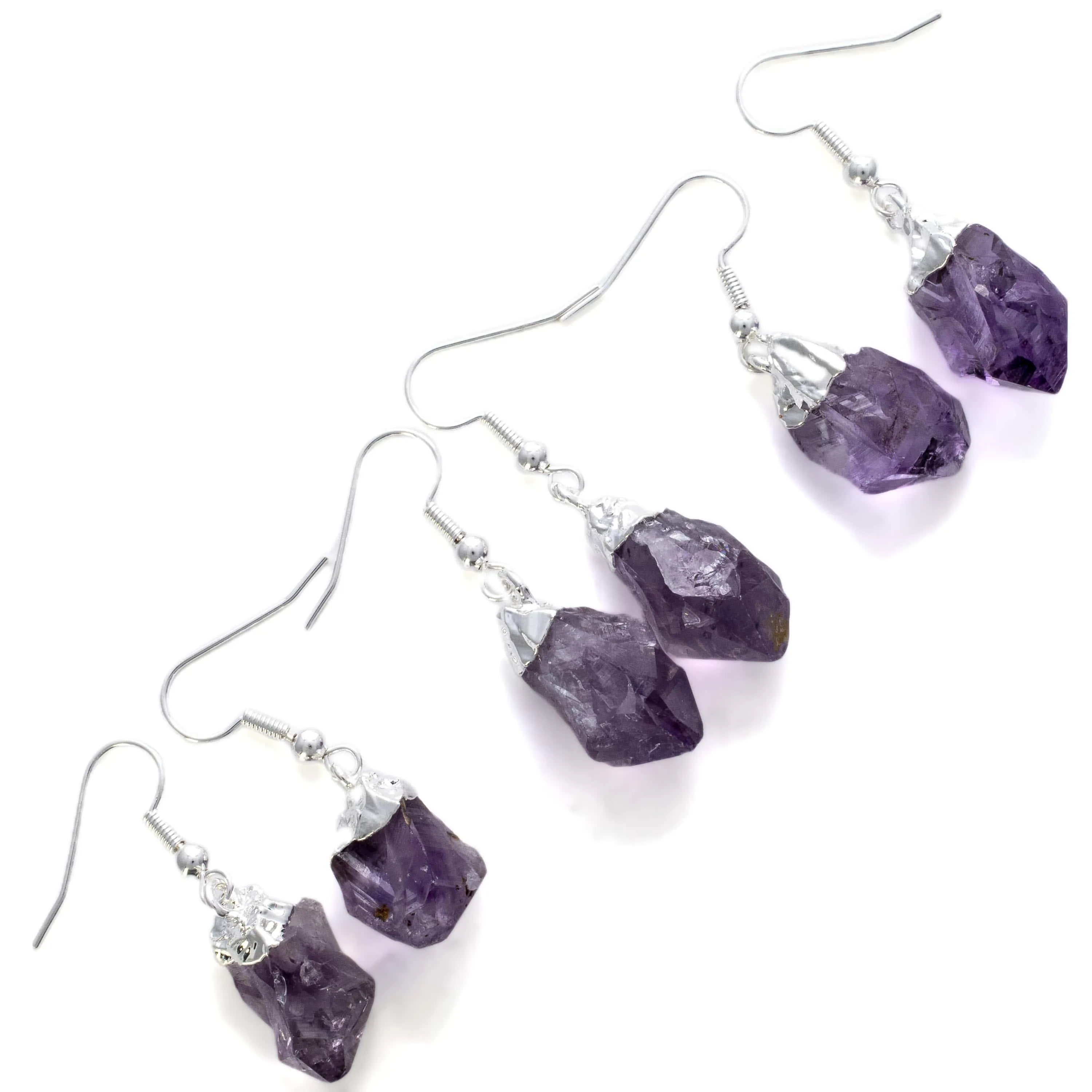 Amethyst Crystal Point Earrings