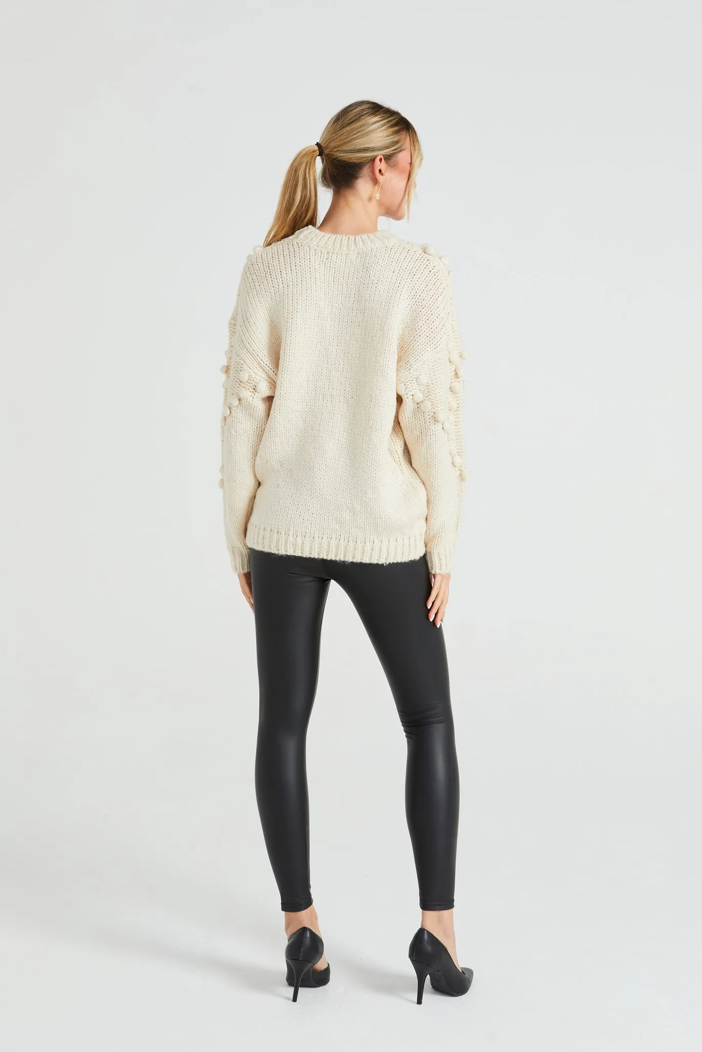 Angeleye Knit Jumper With Pom-pom Details