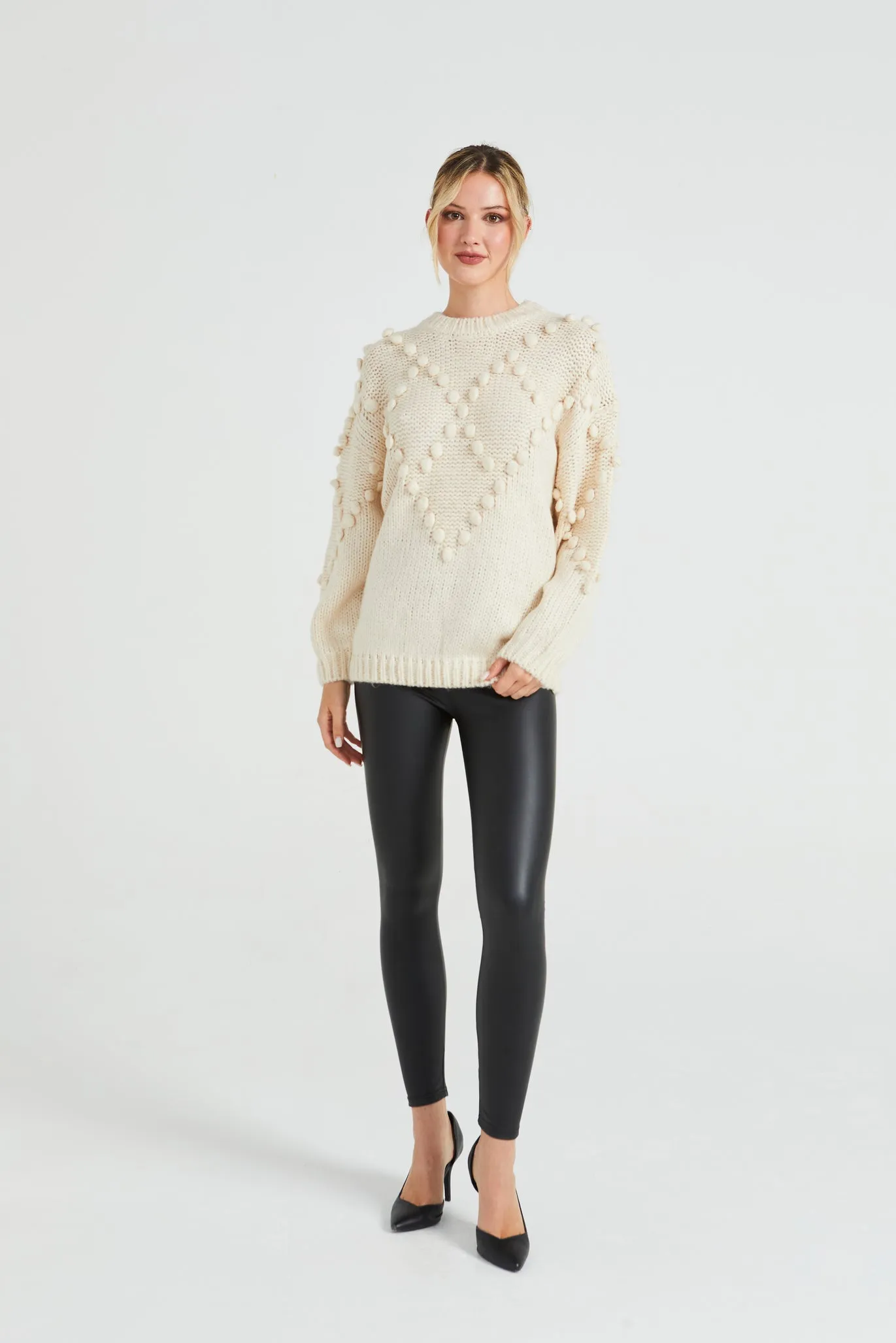 Angeleye Knit Jumper With Pom-pom Details