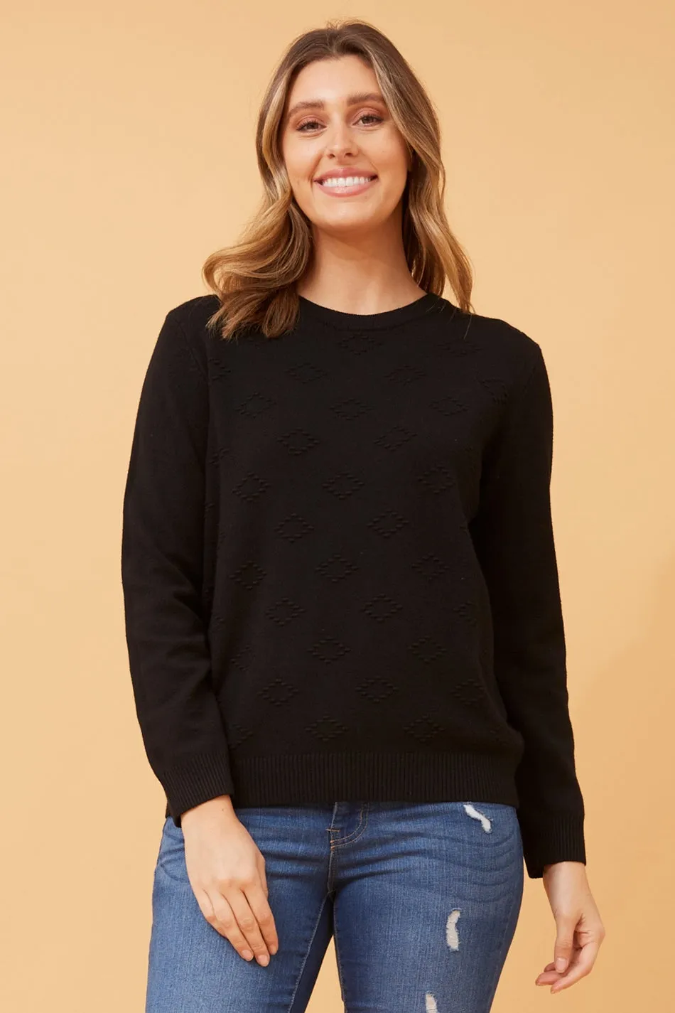 ANGIE ABSTRACT PATTERN KNIT JUMPER