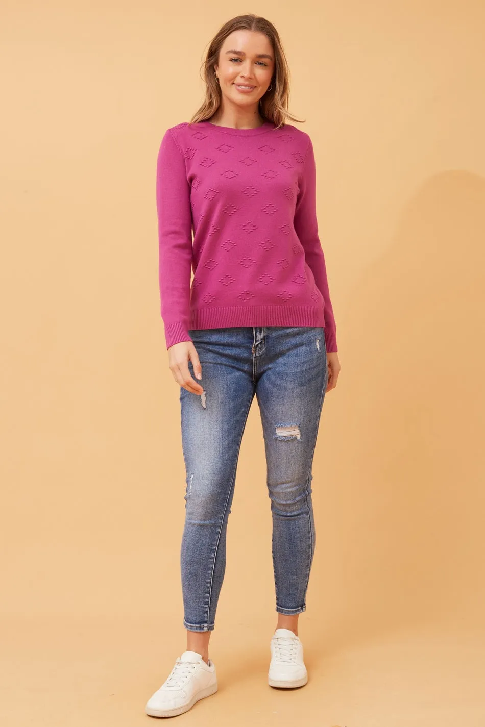 ANGIE ABSTRACT PATTERN KNIT JUMPER