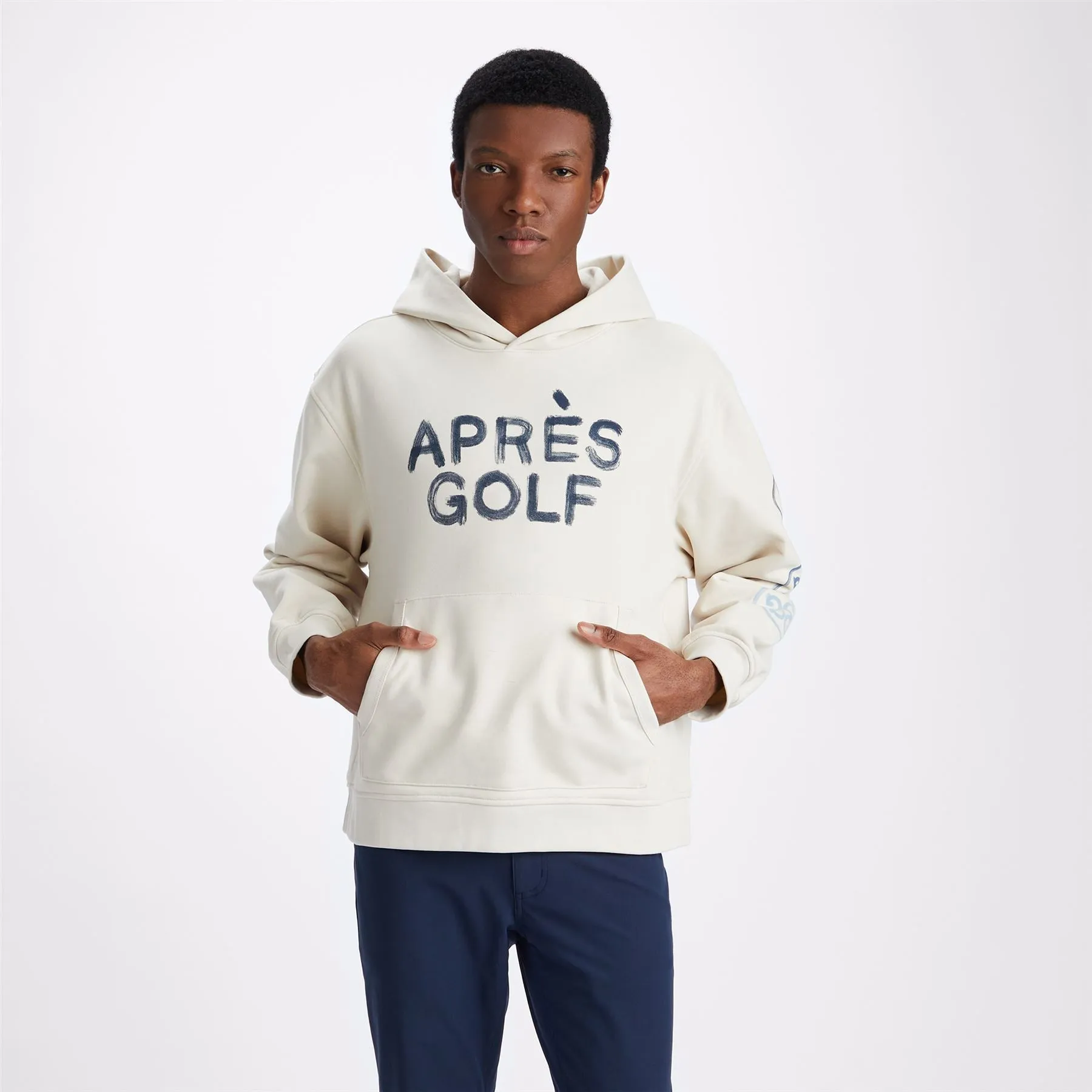 Apres Golf French Terry Oversized Fit Hoodie Stone - AW23