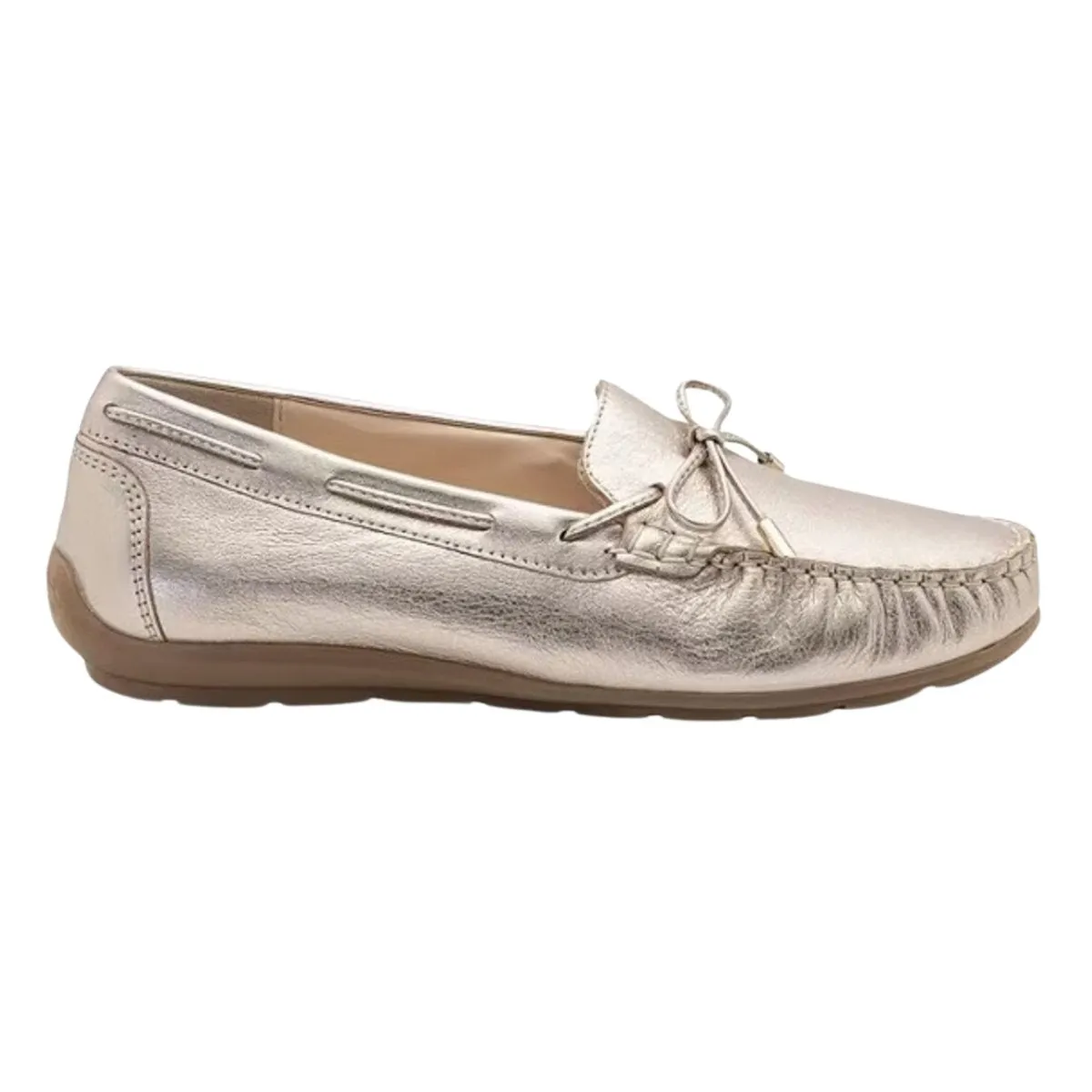 Ara Women's Amarillo Driving Moccasin Platinum Metallic Leather