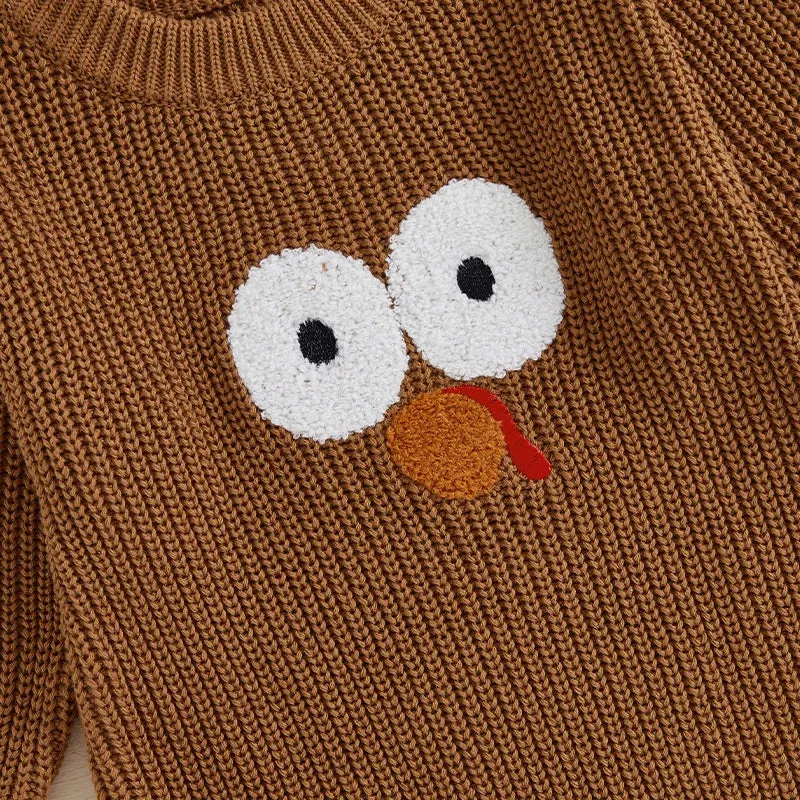 Baby Thanksgiving Turkey Sweater Romper 4 Colors