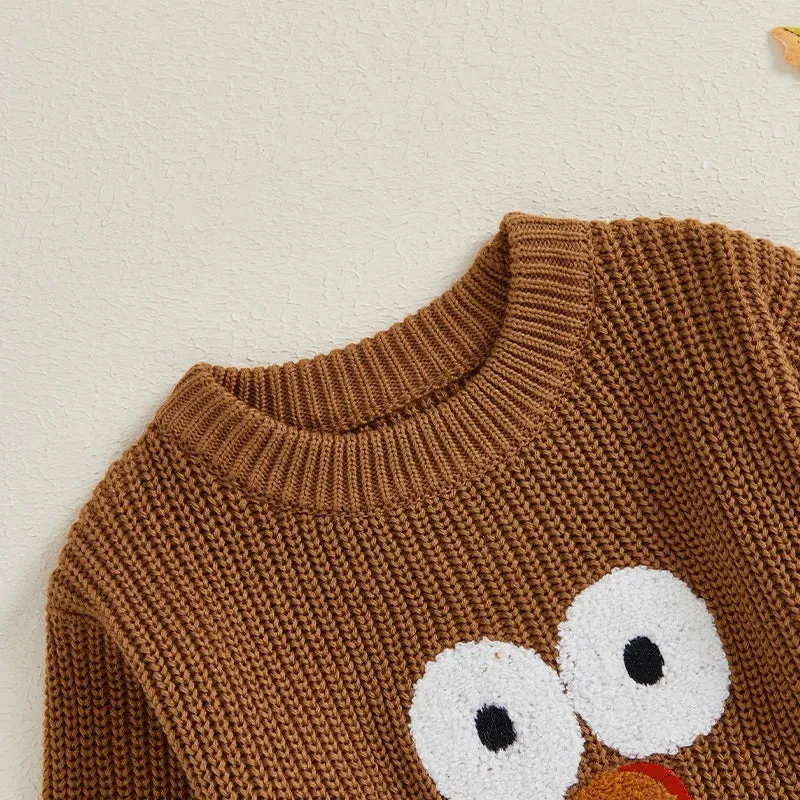 Baby Thanksgiving Turkey Sweater Romper 4 Colors