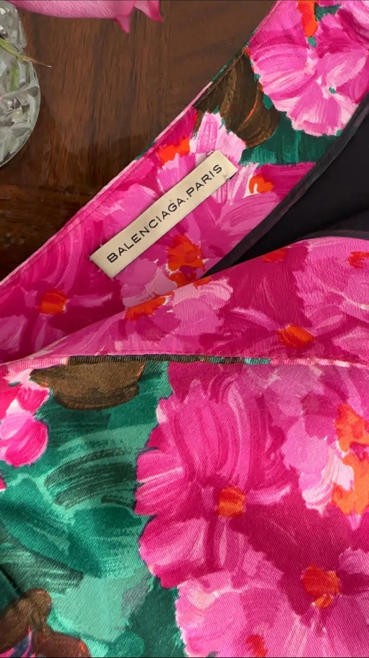 Balenciaga 2008 Pink and Green Floral Pencil Skirt - XS / 2