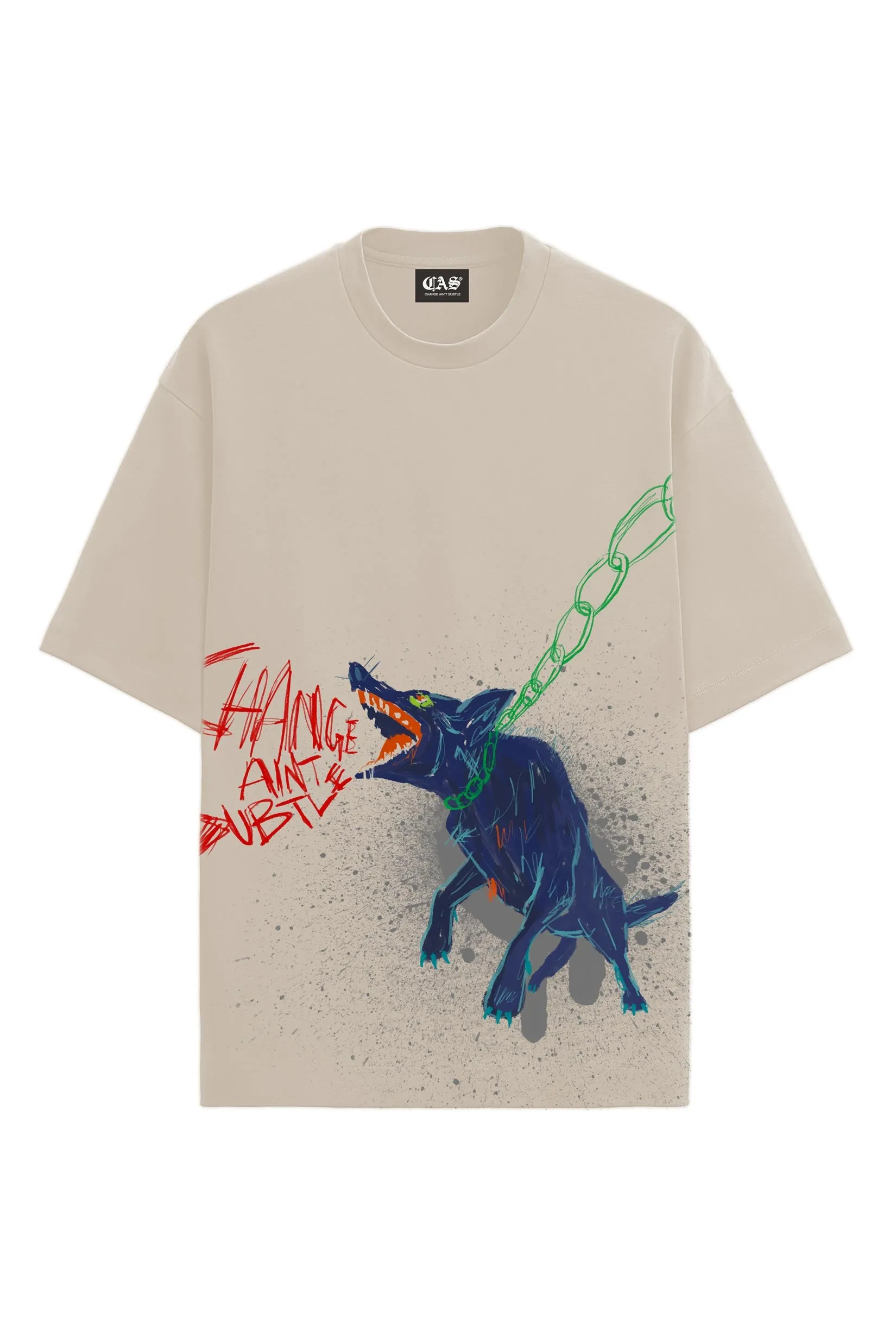 'Bark' Graphic Print Oversize Tee