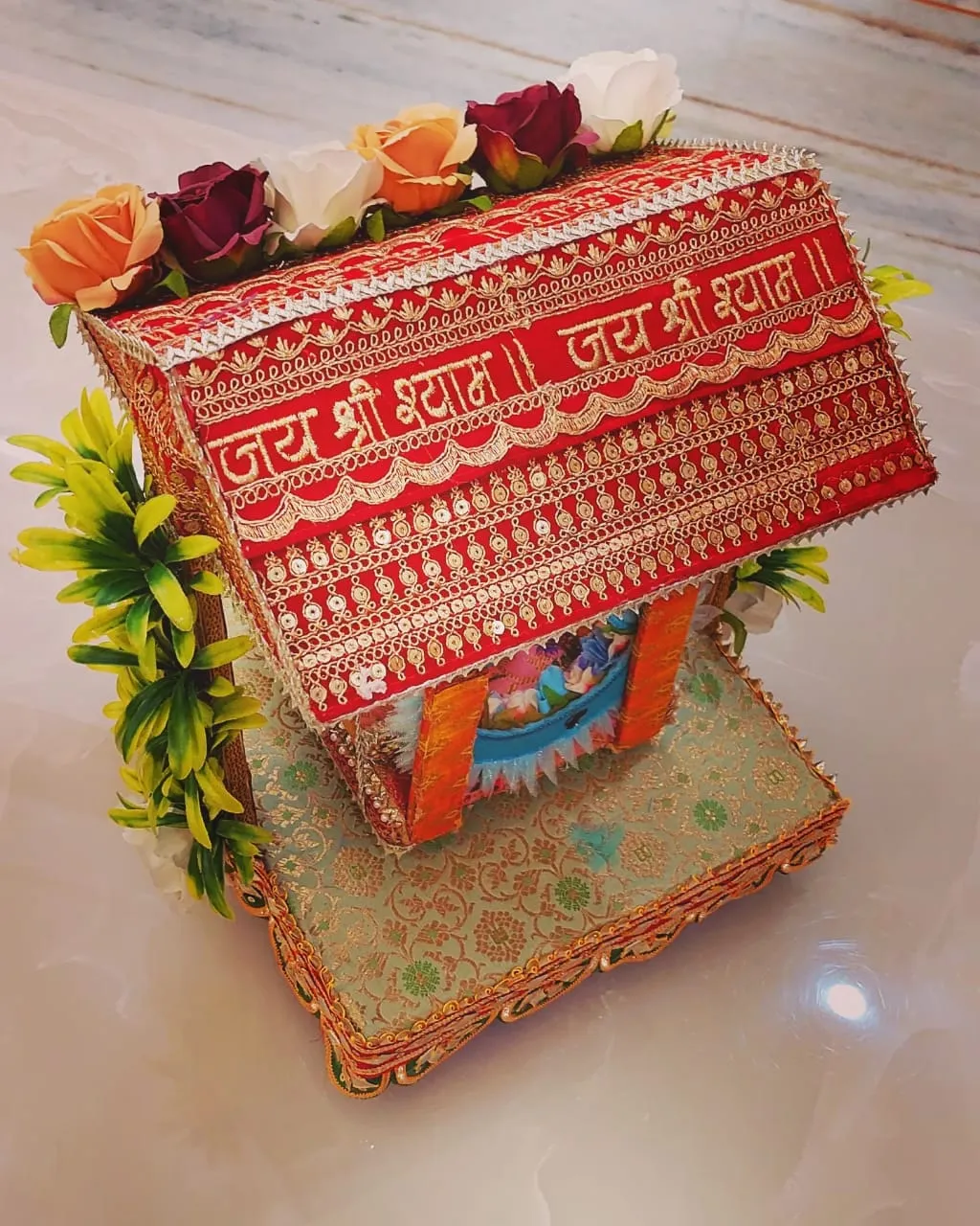 Beautiful  Floral Decorated Jhula  for Laddu Gopal -BRIJ001LGJ