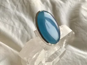 Blue Chalcedony Naevia Ring - XXLarge Oval (US 9)