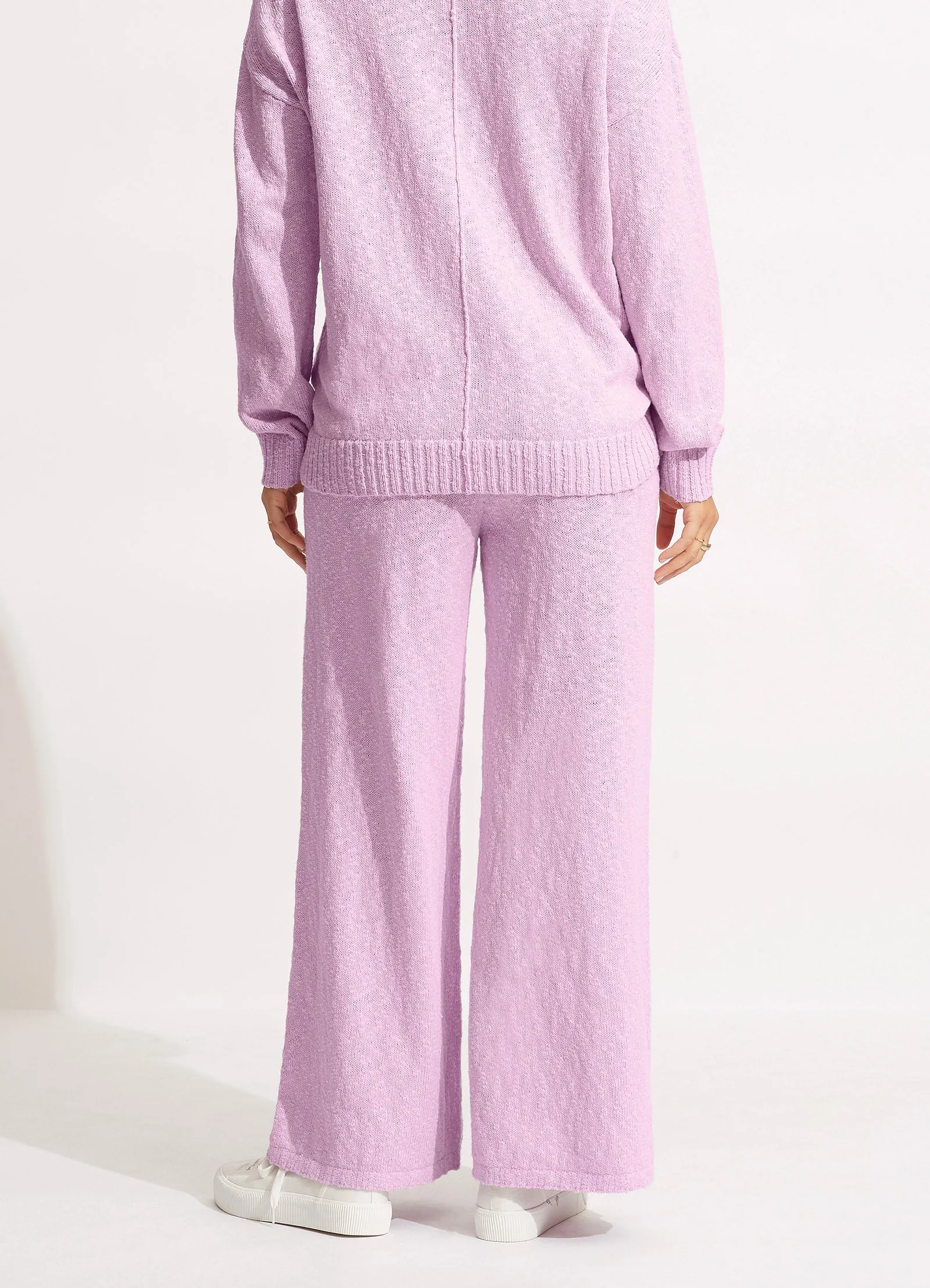 Boucle Knit Pant  - Lilac