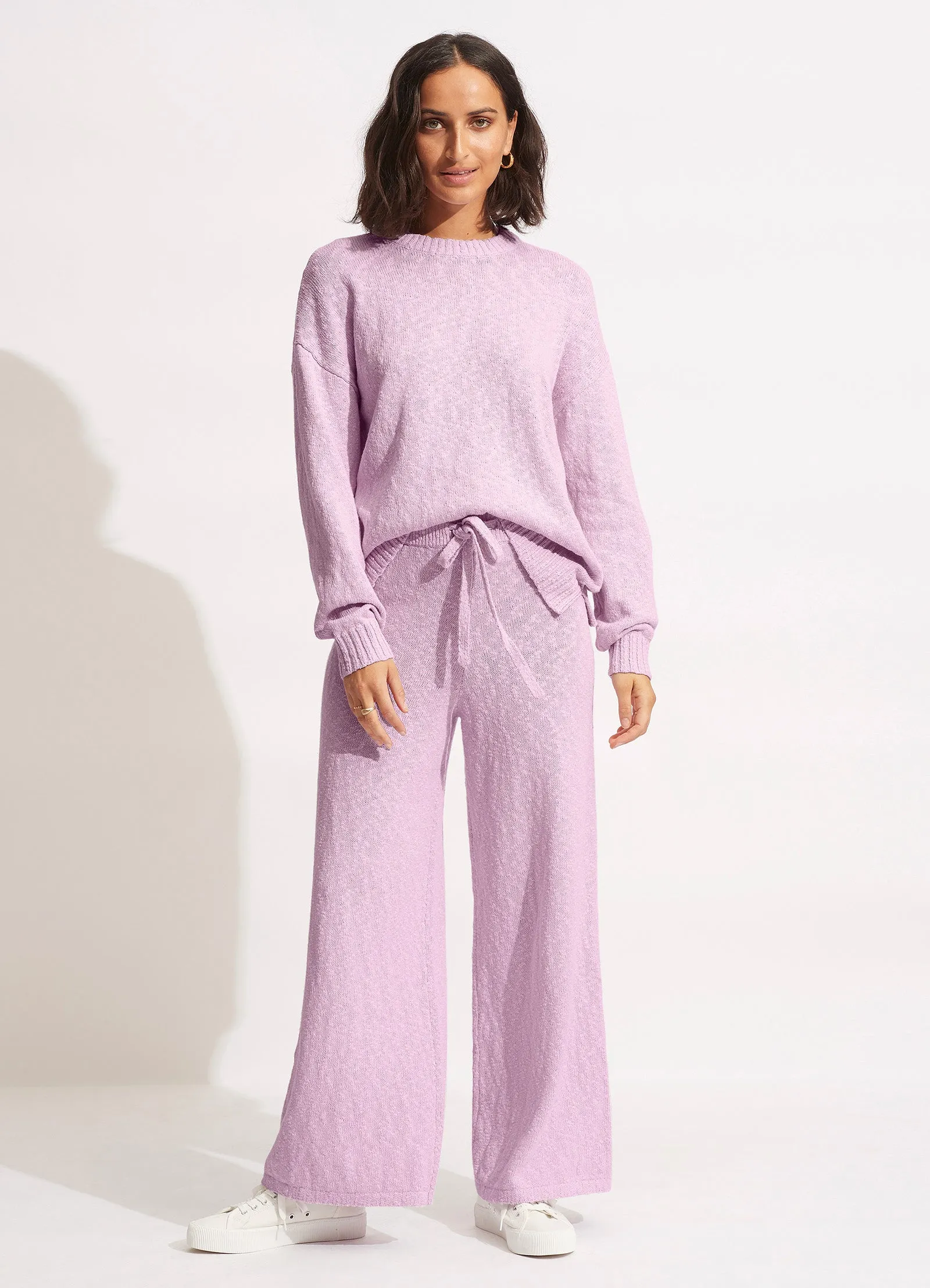 Boucle Knit Pant  - Lilac