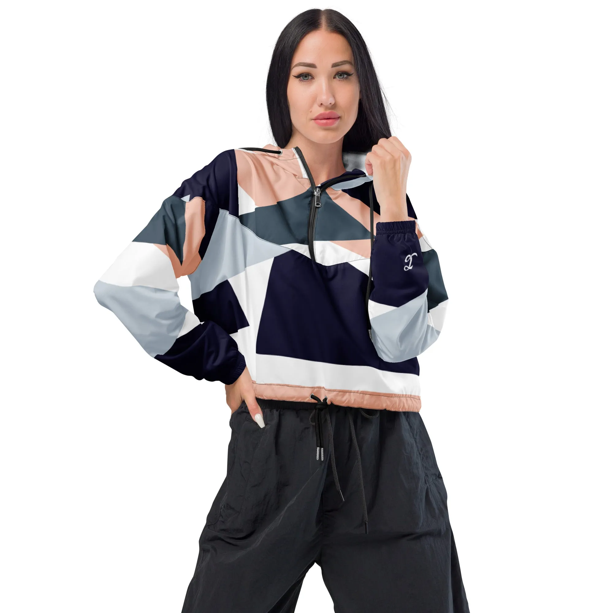 Breezy Crop Top Windbreaker – Geo