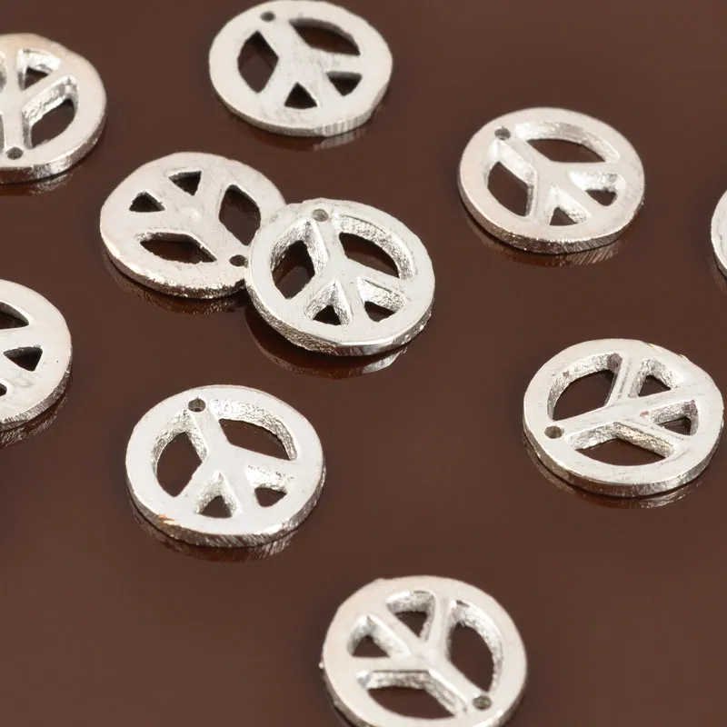 Casting Charms-10mm Tiny Peace-Silver-Quantity 1