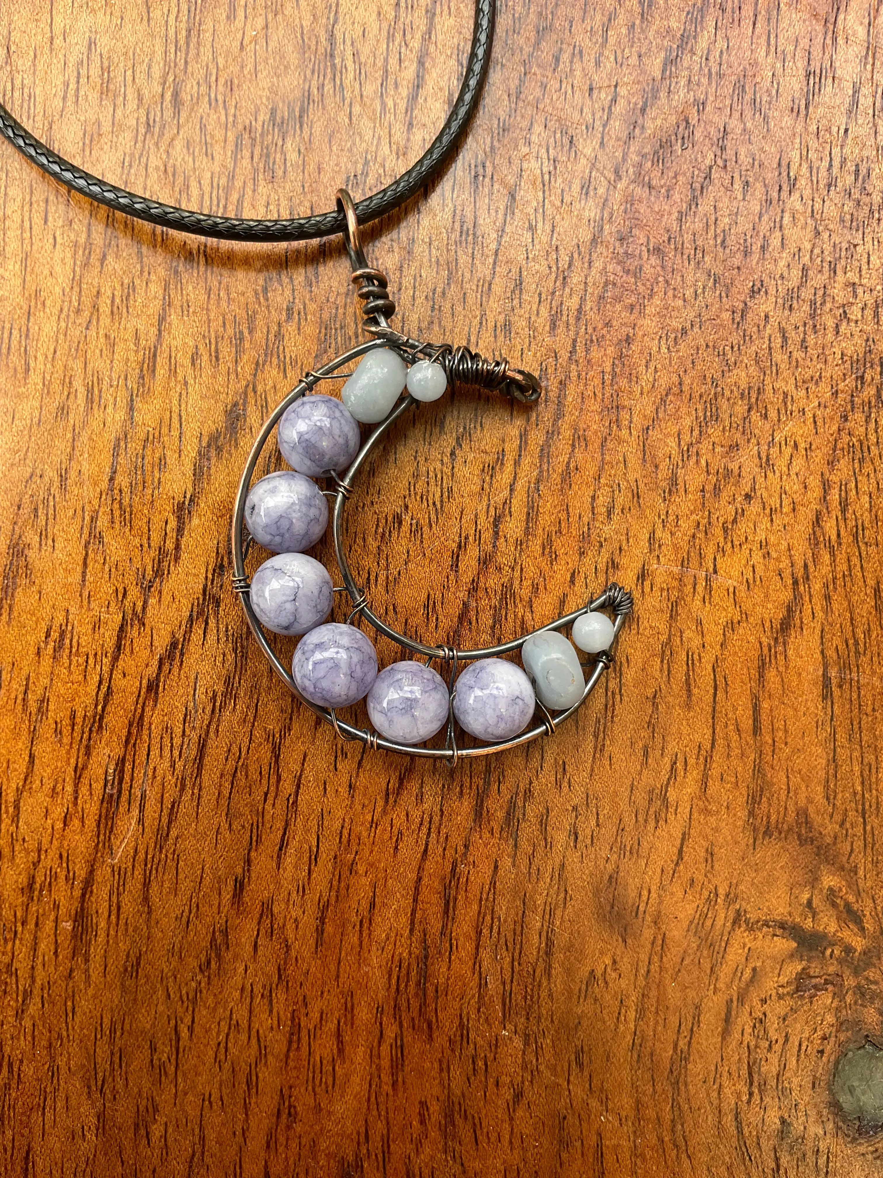 Celestite Moon Pendant