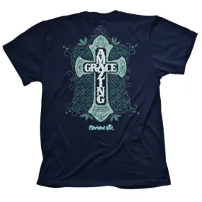 Cherished Girl Amazing Grace Cross Girlie Christian Bright T Shirt