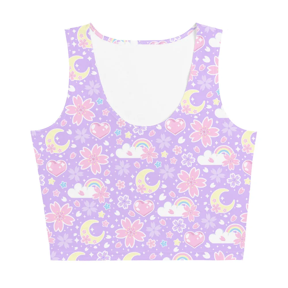 Cherry Blossom Dreams Purple Crop Top