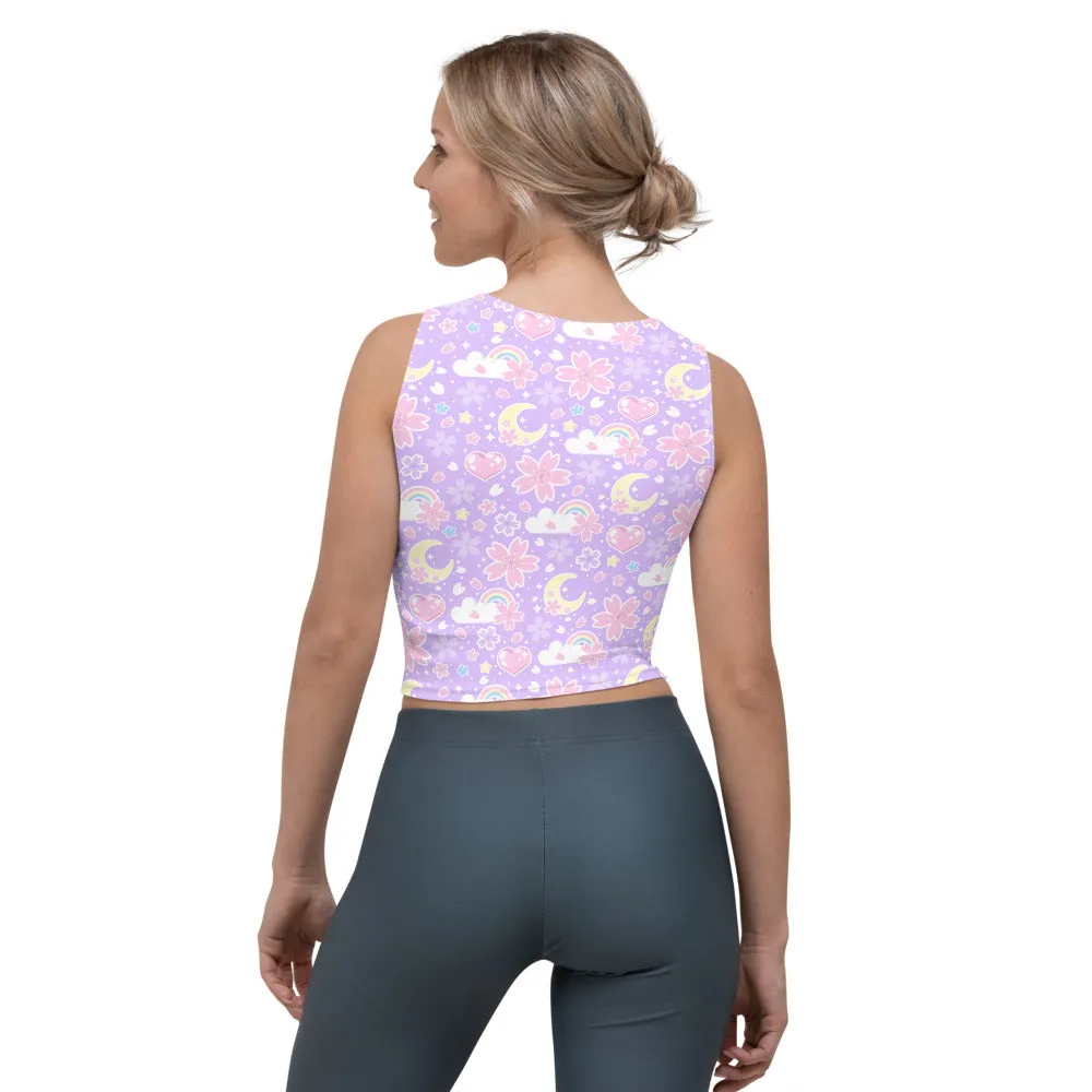 Cherry Blossom Dreams Purple Crop Top