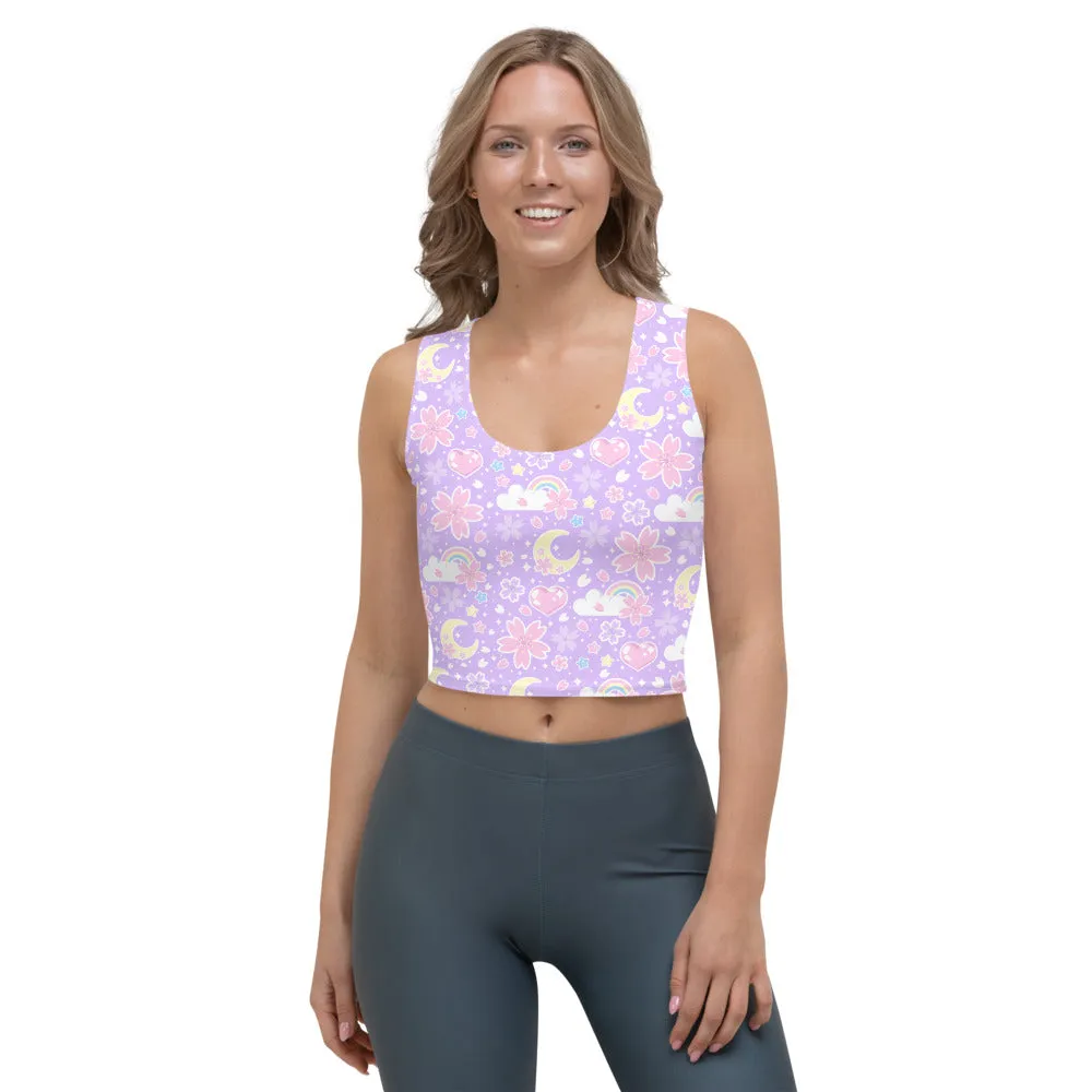 Cherry Blossom Dreams Purple Crop Top