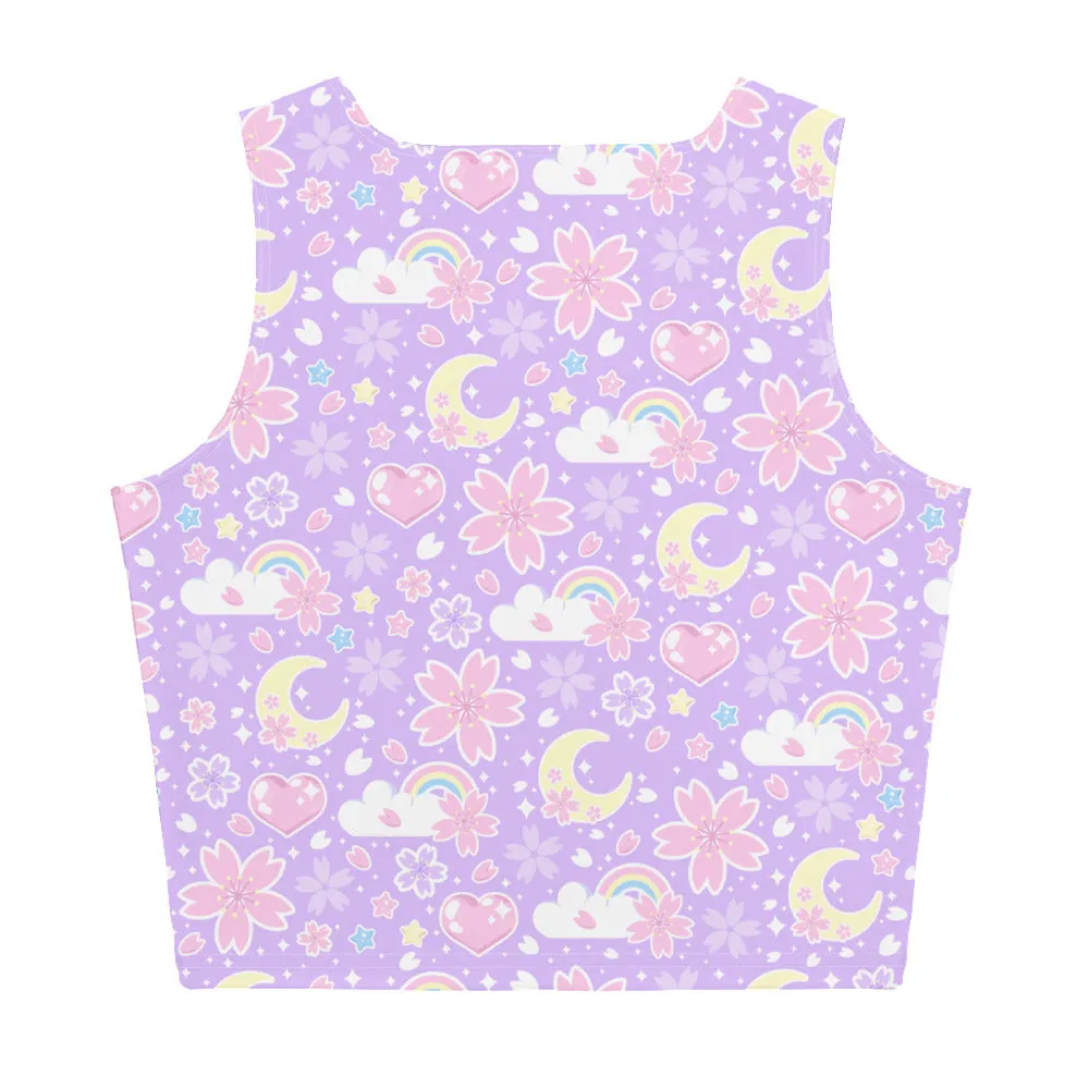 Cherry Blossom Dreams Purple Crop Top