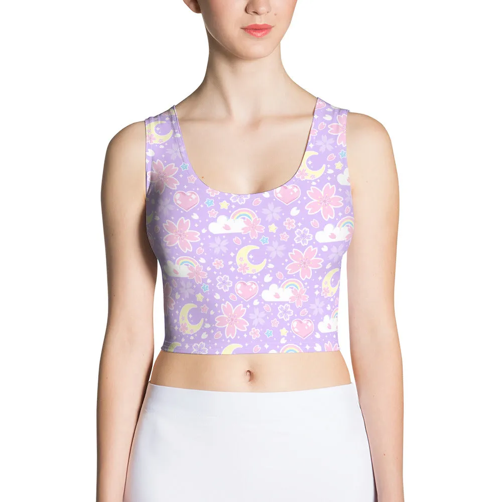 Cherry Blossom Dreams Purple Crop Top