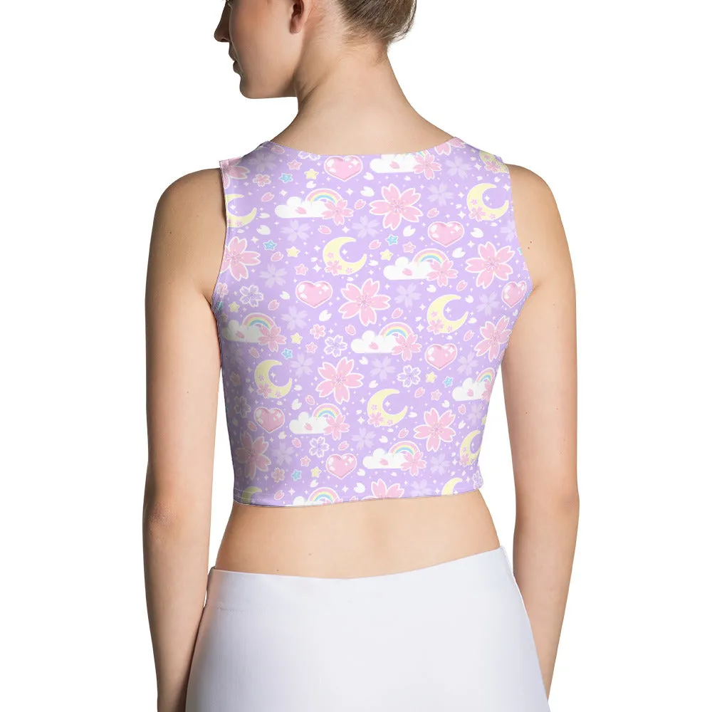 Cherry Blossom Dreams Purple Crop Top