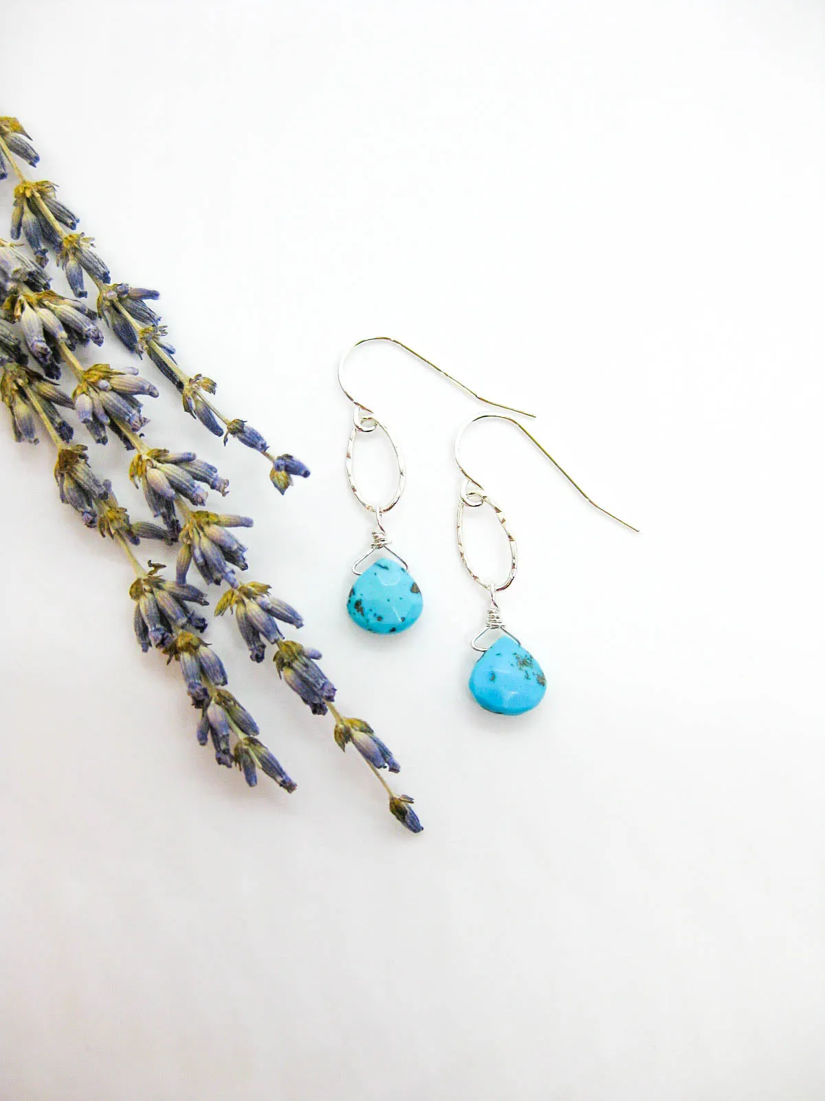 Chrysanthe: Turquoise Earrings - e659