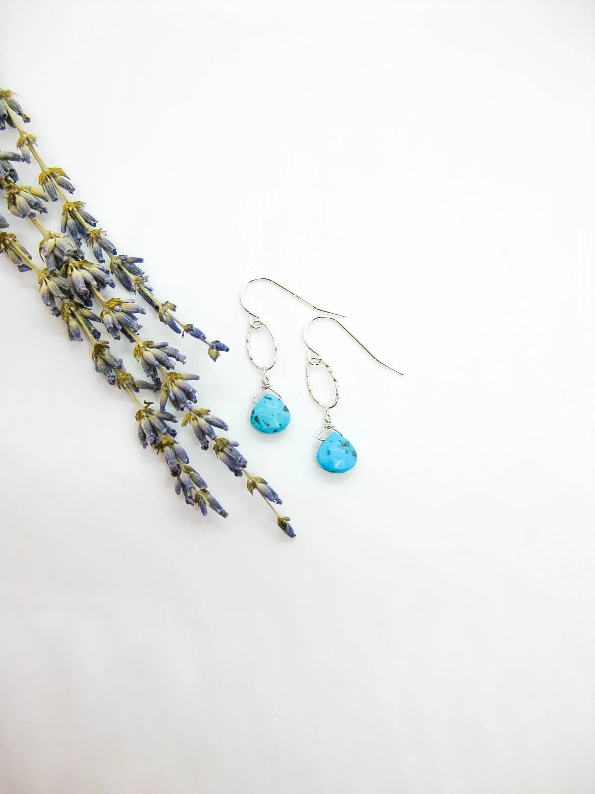 Chrysanthe: Turquoise Earrings - e659