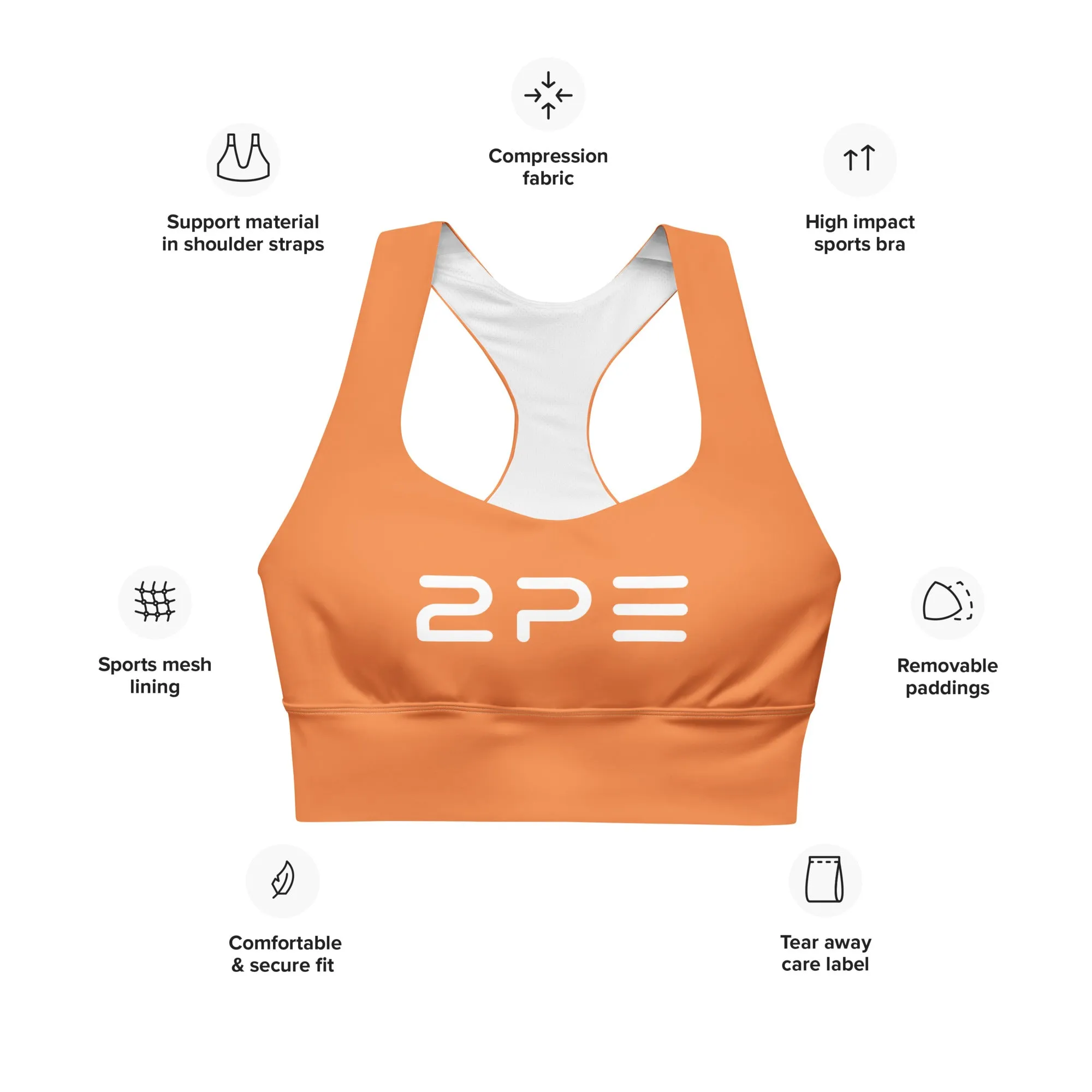 Compression sports bra - Orange